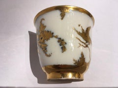 Meissen Mid-18th Century Cup White Porcelain with Golden Drawings Japonese Style