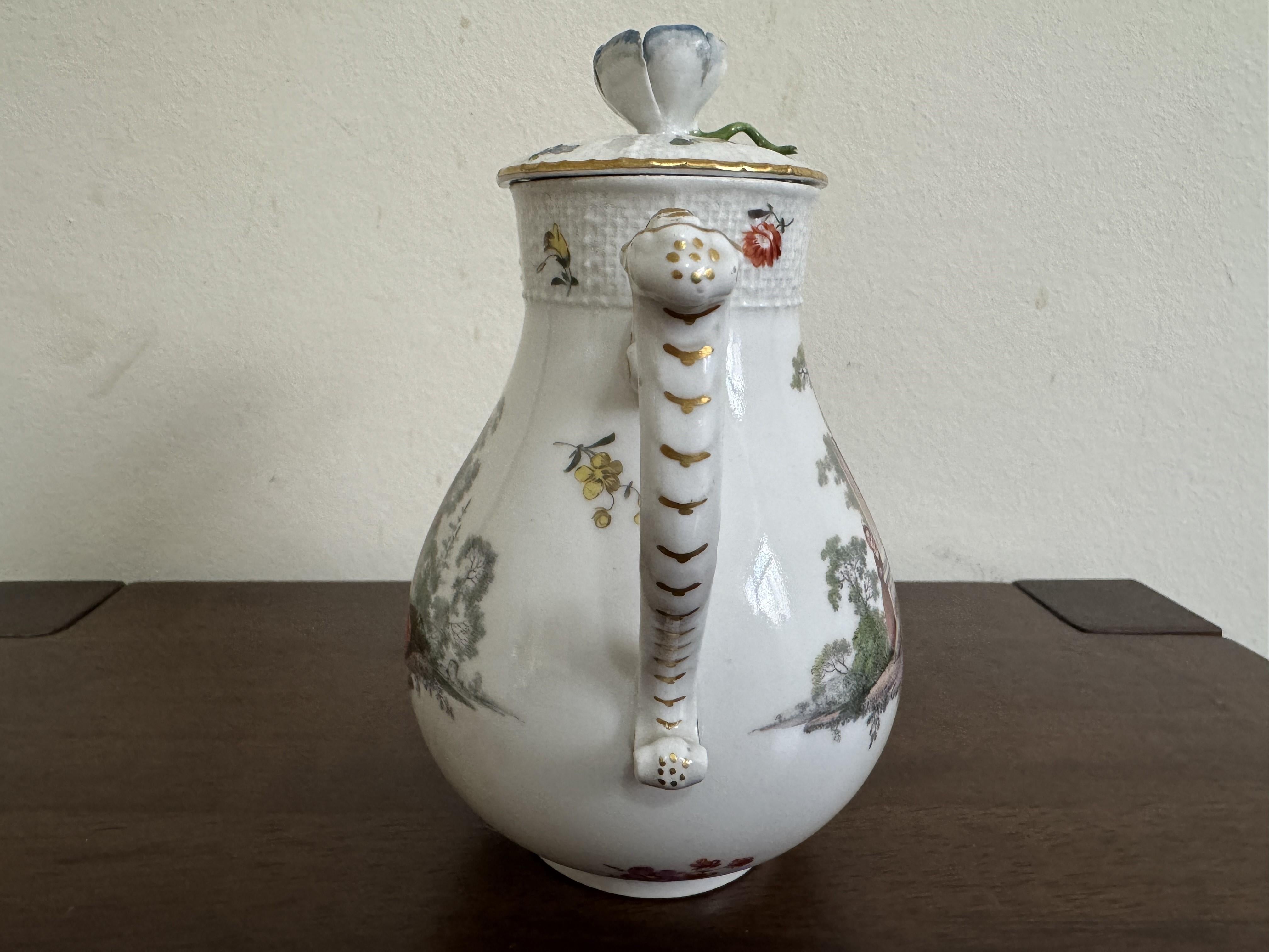 Mid-18th Century Meissen milk jug and cover, circa 1760 For Sale