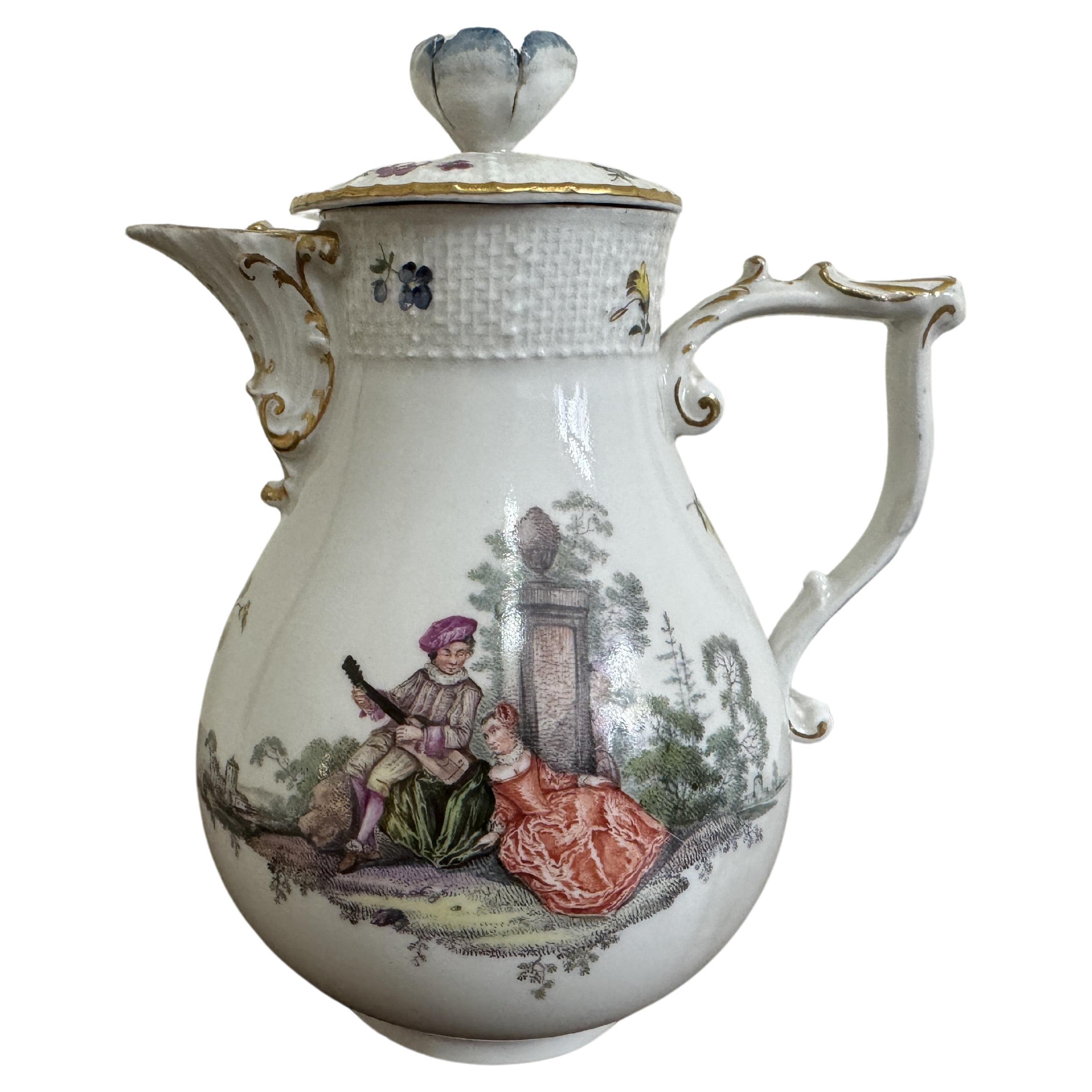 Meissen milk jug and cover, circa 1760 For Sale