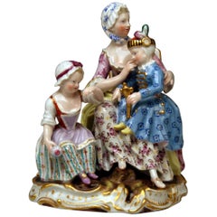 Meissen Mother Two Children Model 2379 by Johann Joachim Kaendler, circa 1870