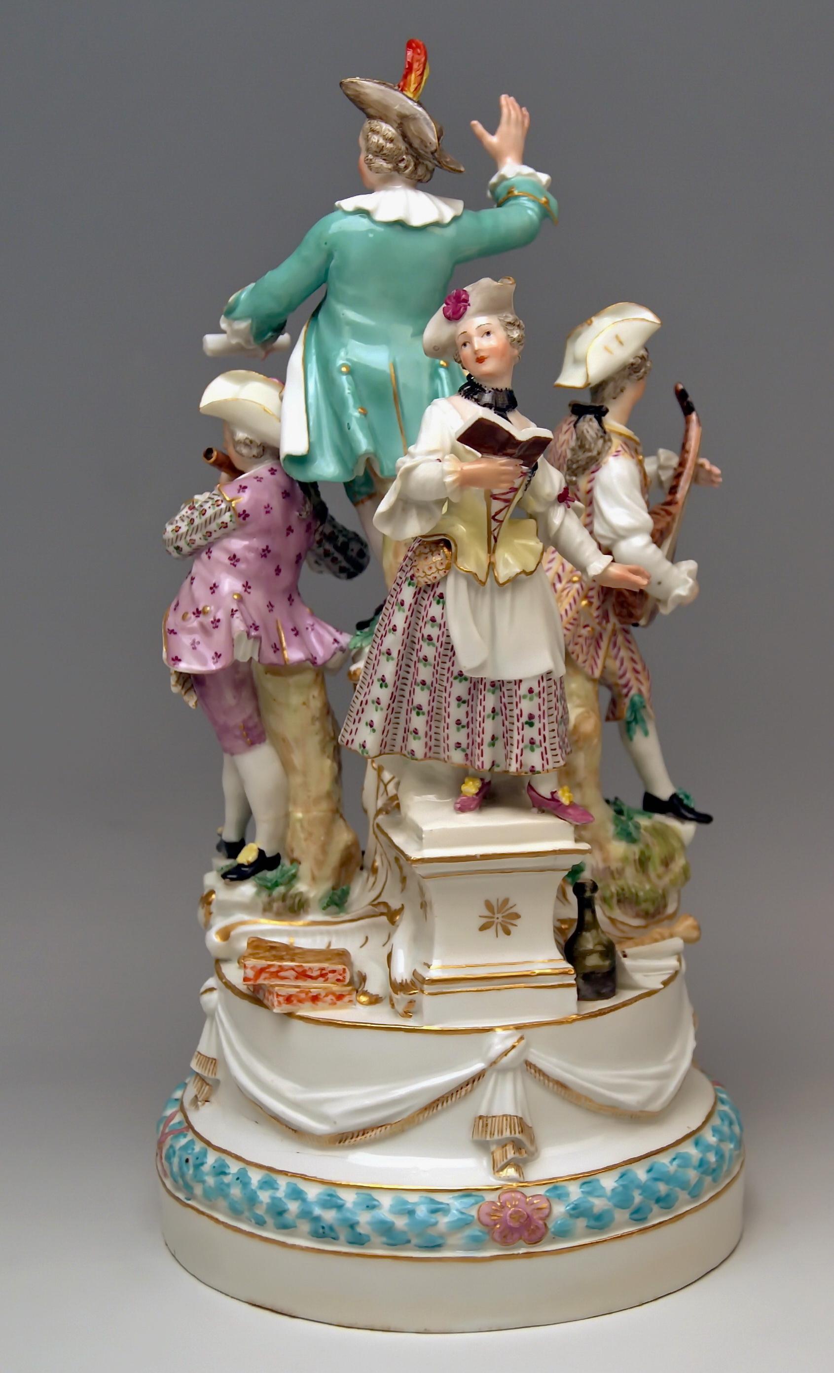 Rococo Meissen Musicians Four Figurines Johann J. Kändler Pre-Marcolini Period 1774