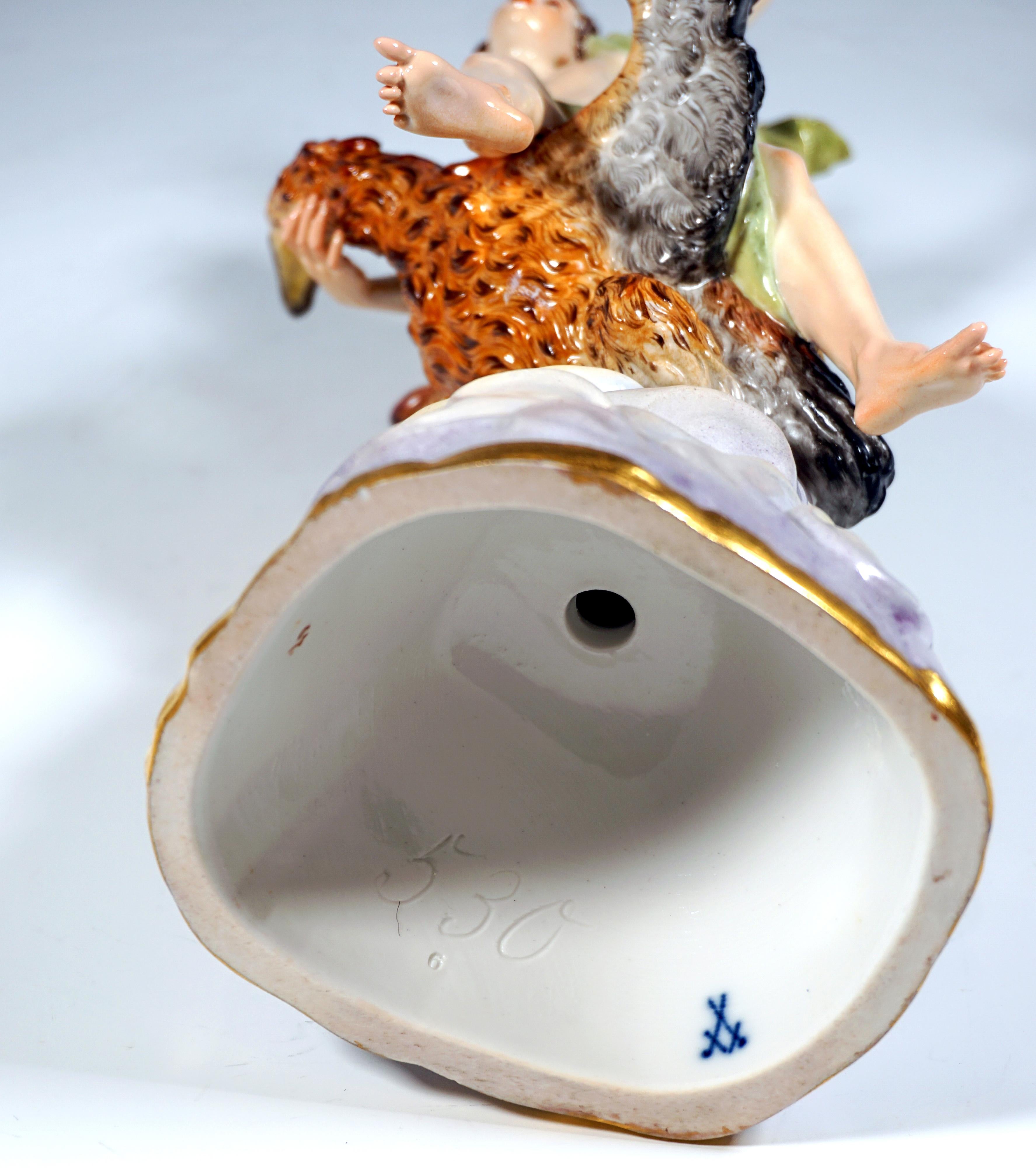 Figurilla mitológica de Meissen, Ganímedes sobre base de nubes, Kaendler, circa 1860 Porcelana en venta