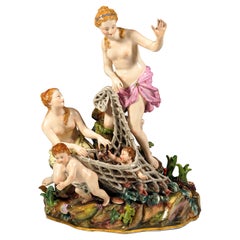Meissen Mythological Group 
Catch Of The Triton
, by Kaendler, Germany, c 1850