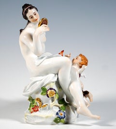 Meissen Mythological Group, Venus And Cupid, By J.F. Eberlein, Circa 1900
