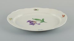 Meissen, Oval Serving Dish Hand Painted with Flowers, Late 19th Century