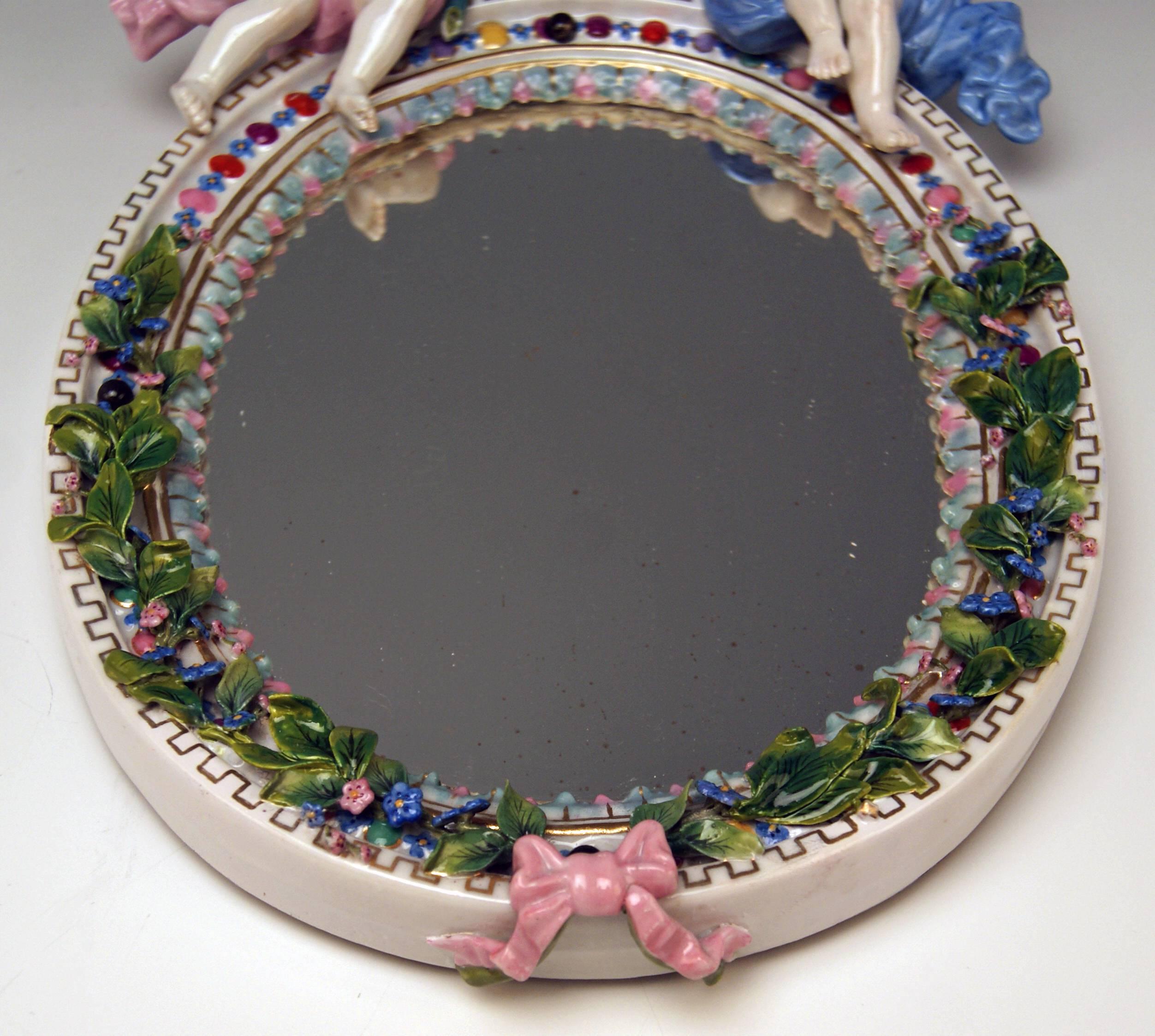 meissen porcelain mirror