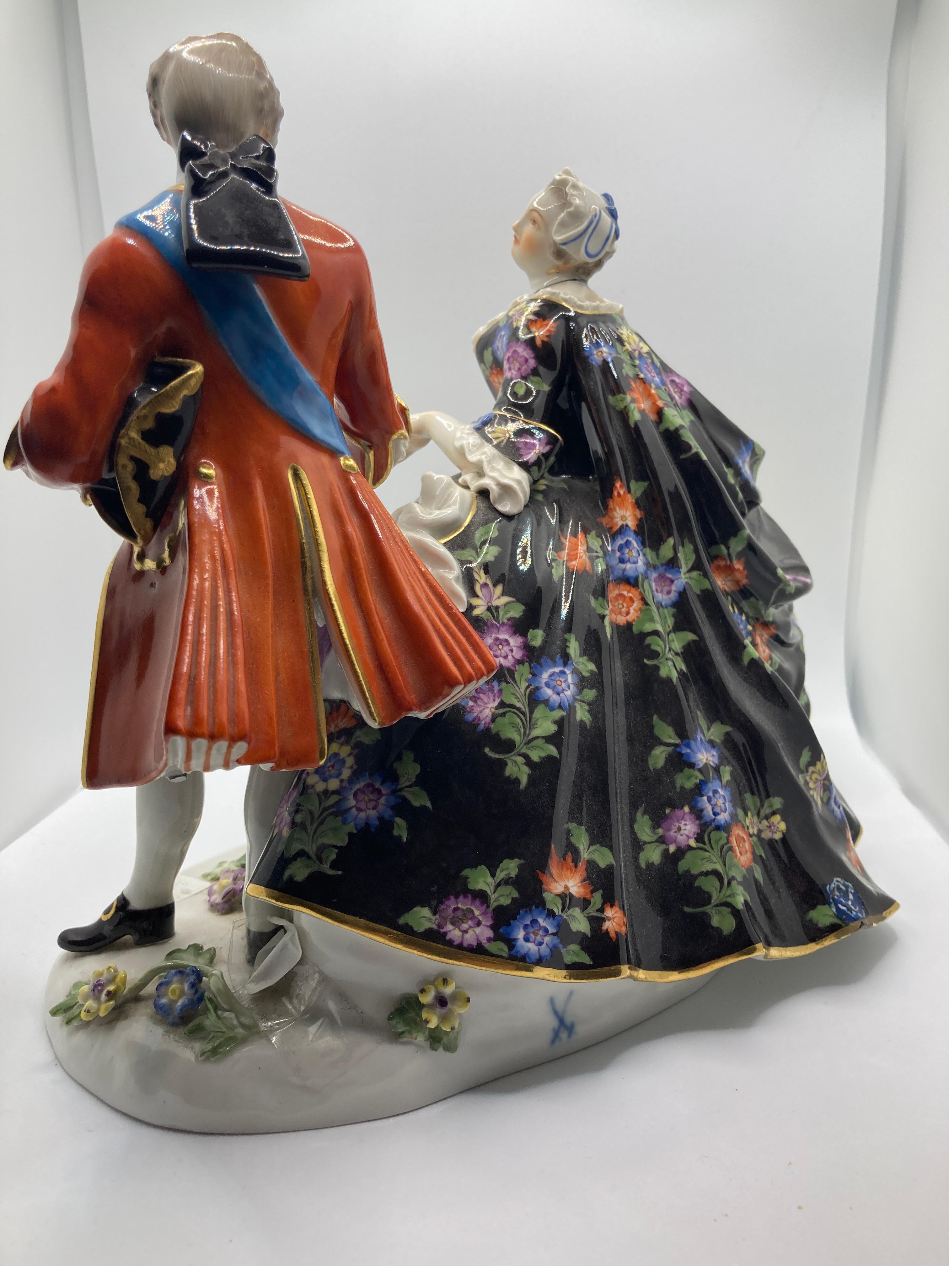 Rococo Meissen 'Pair at Ball' , Model 550 For Sale