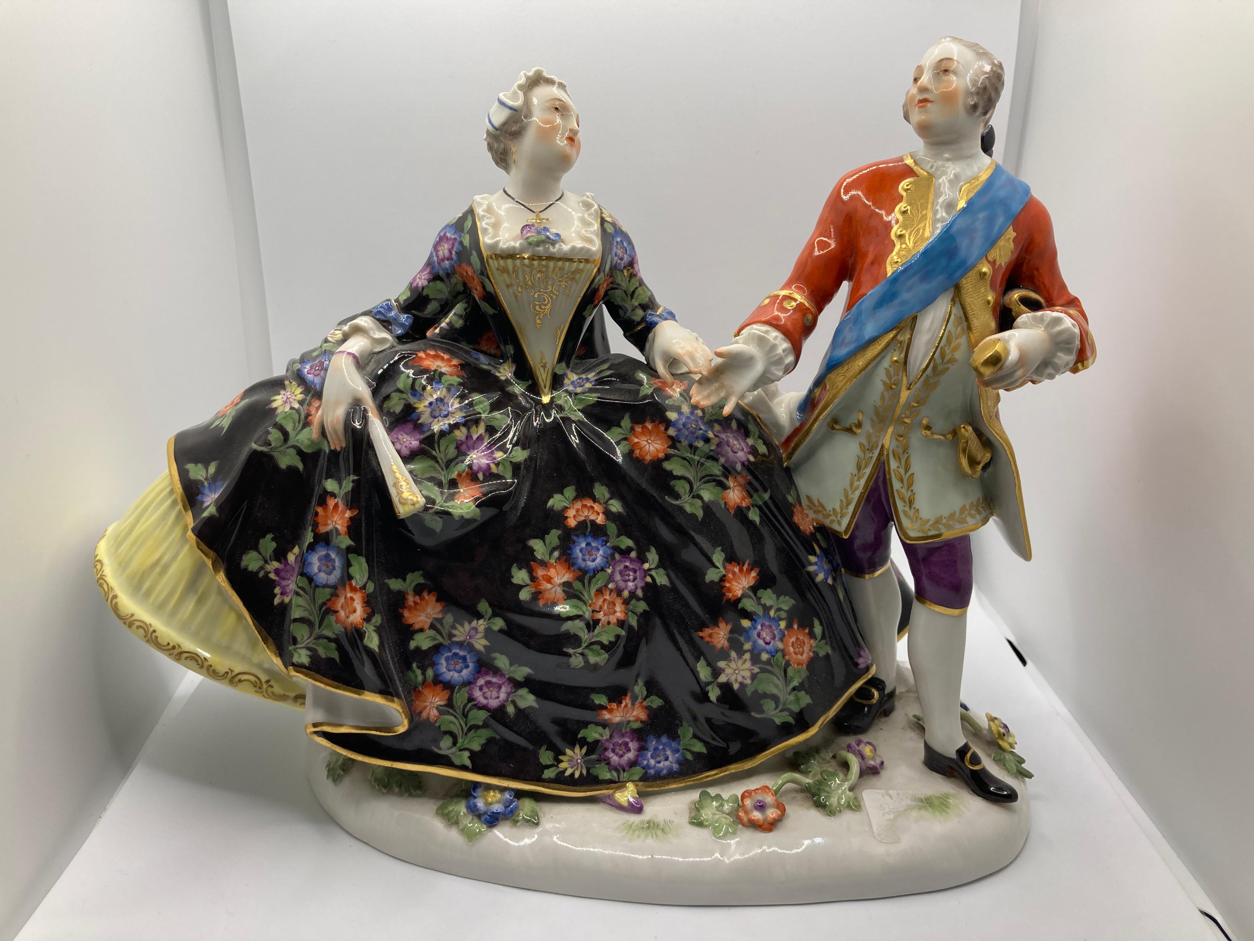 German Meissen 'Pair at Ball' , Model 550 For Sale