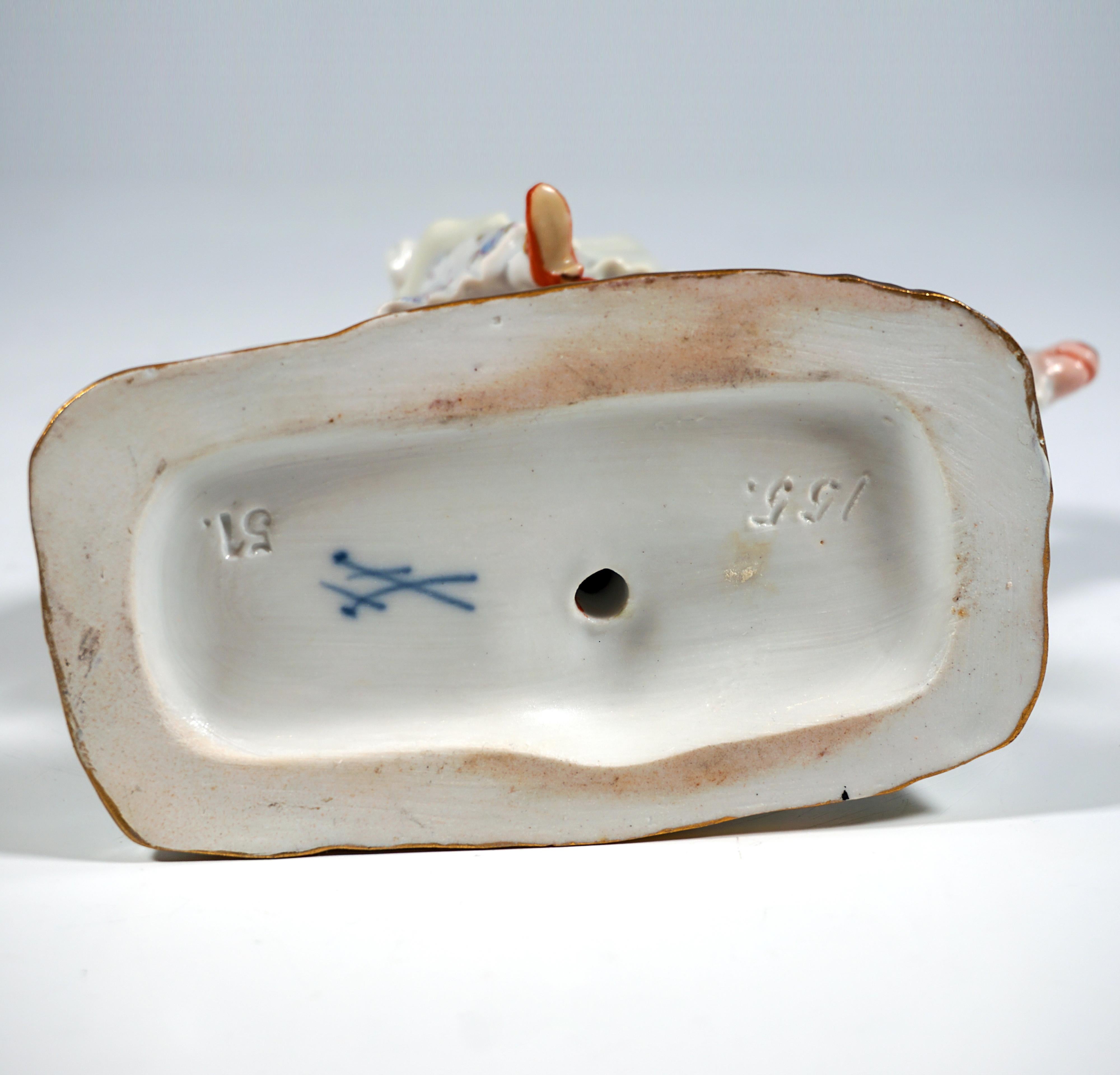 Coppia di gruppi di figurine di Meissen 'Sarto e moglie di sarto su capre', 1860 ca. 1860 in vendita 3