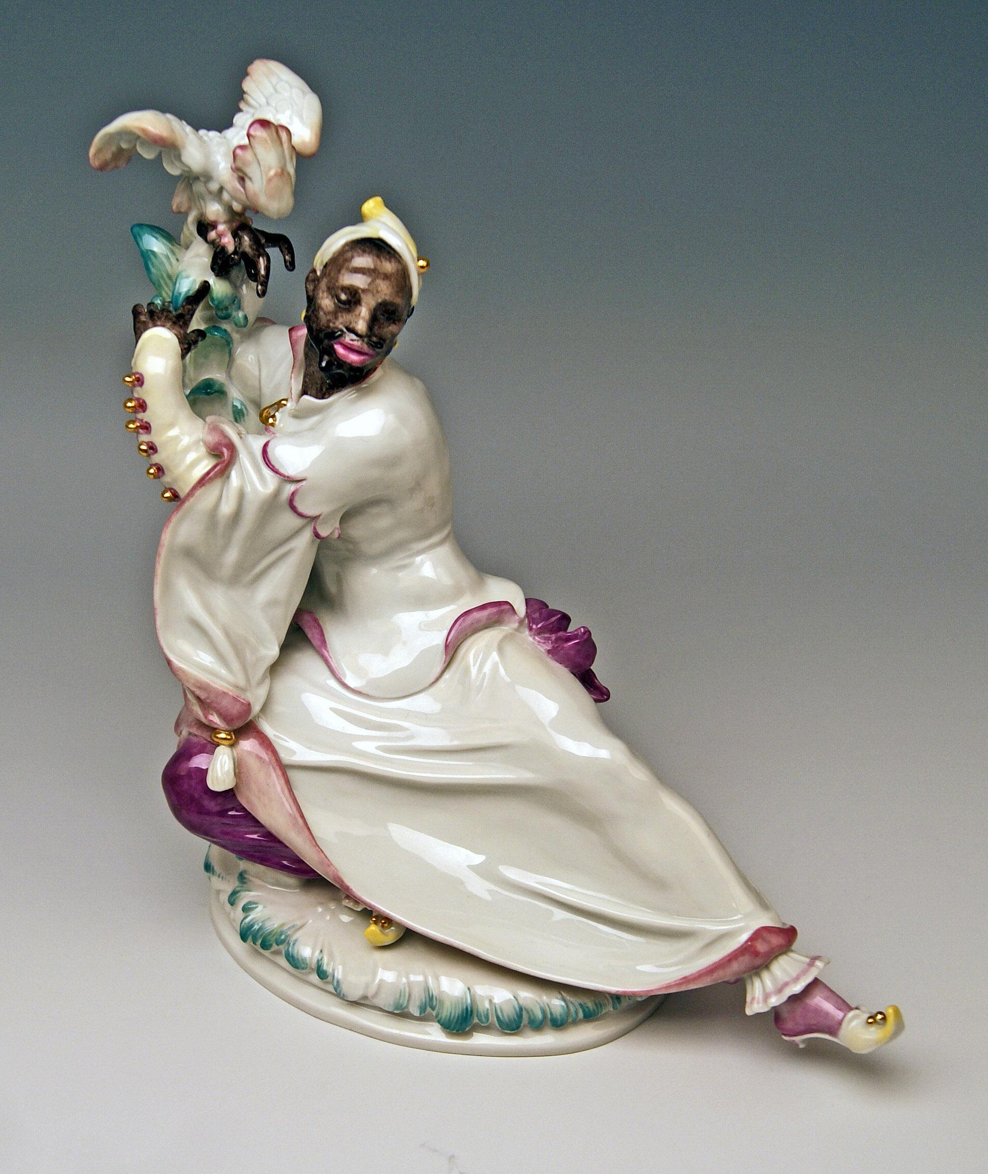 Art Nouveau Meissen Pair of Oriental Figurines A 1146 67073 Scheurich Made 20th Century For Sale