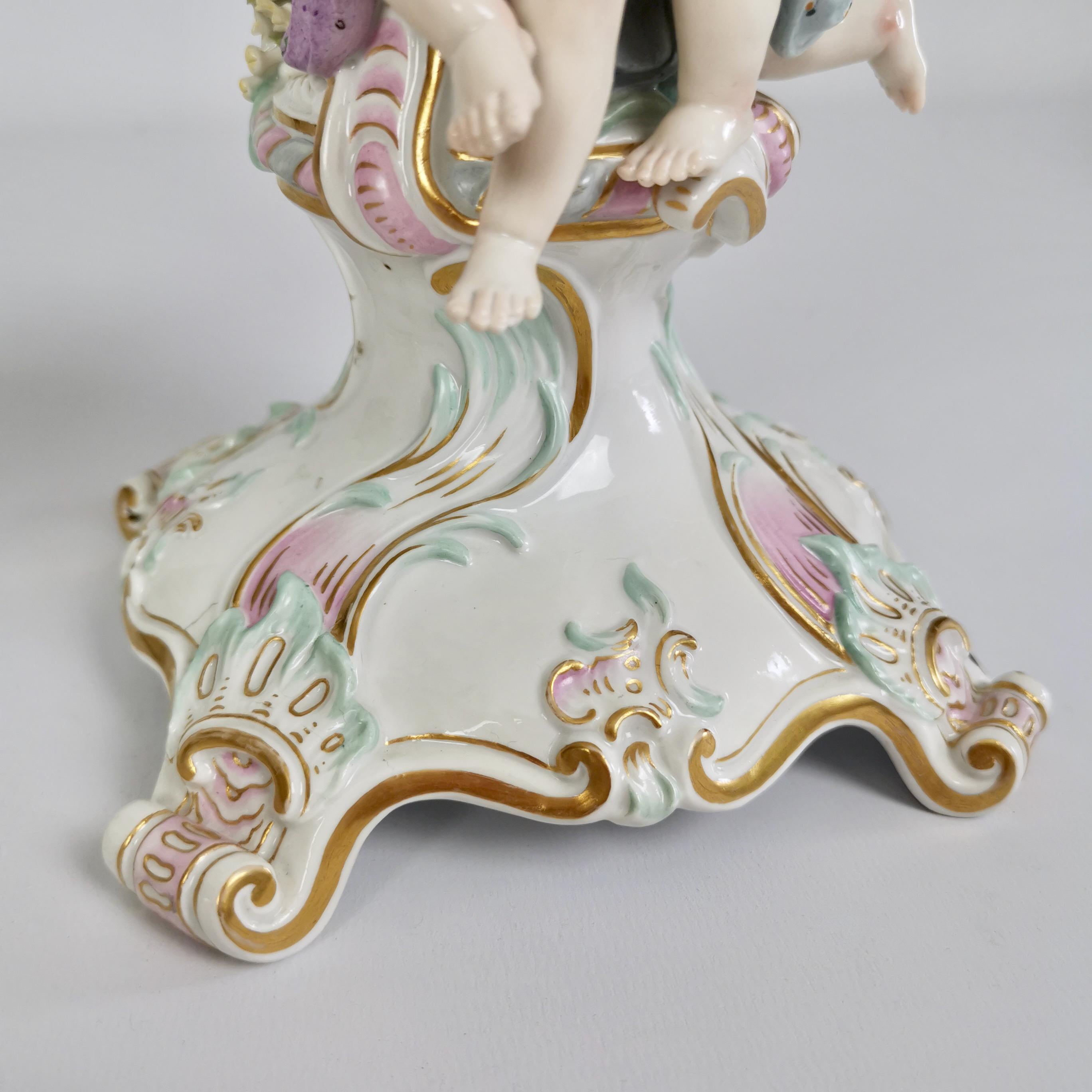 Meissen Pair of Porcelain Candelabra, Putti Four Seasons, Late 19th Century 7