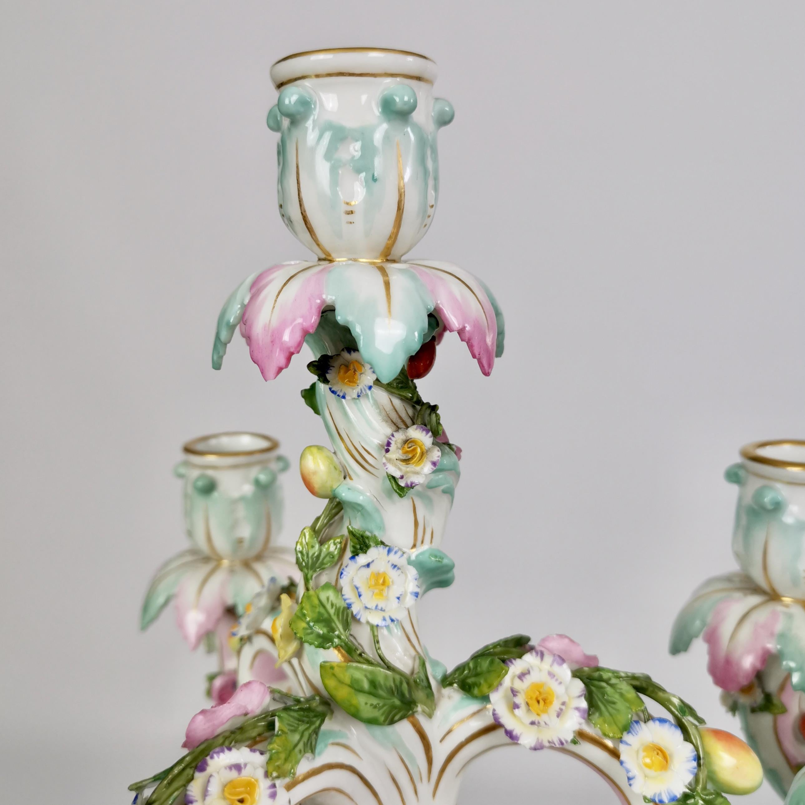 Meissen Pair of Porcelain Candelabra, Putti Four Seasons, Late 19th Century 11