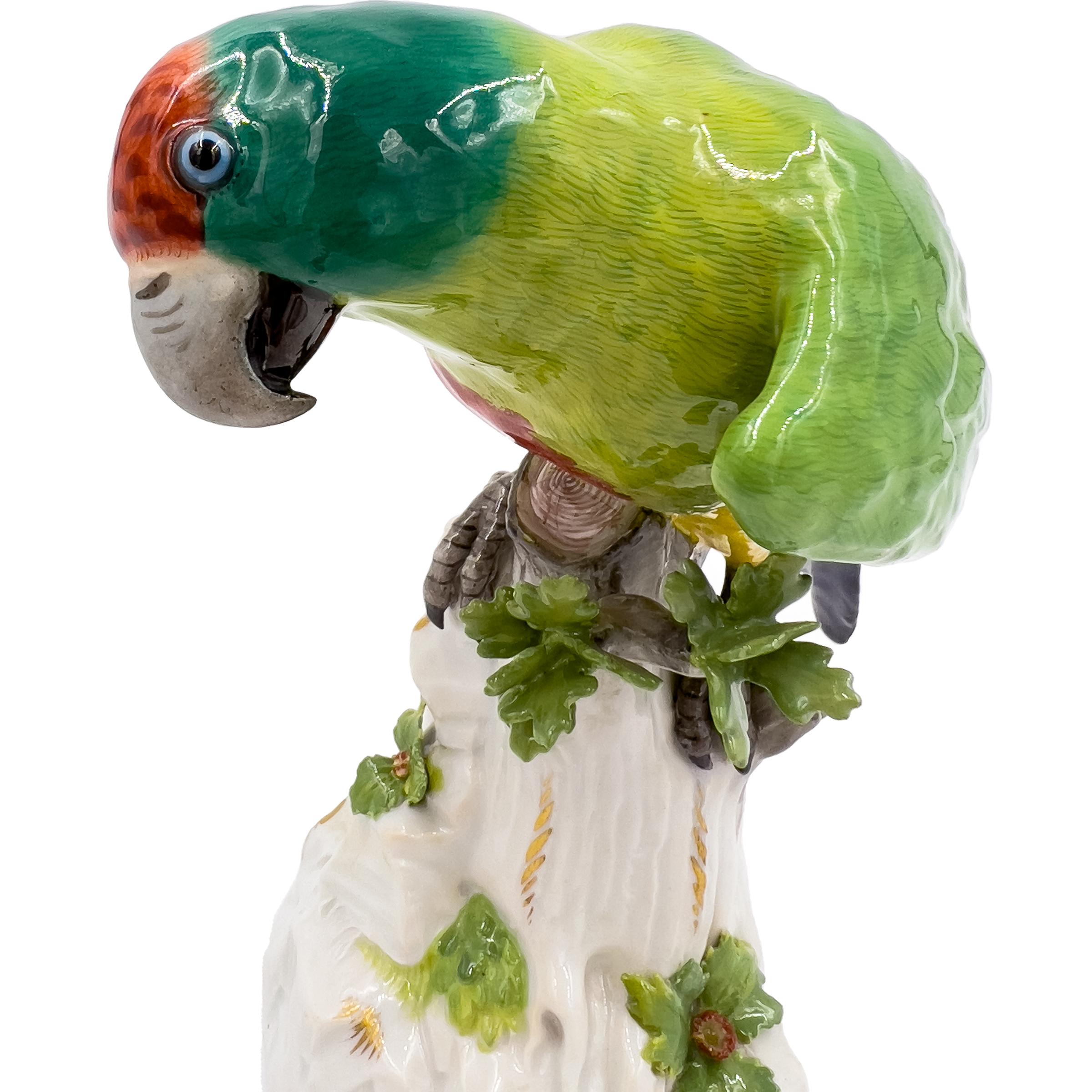 Meissen Parrot on a Tree Sculpture, Germany, 19th Century  For Sale 2