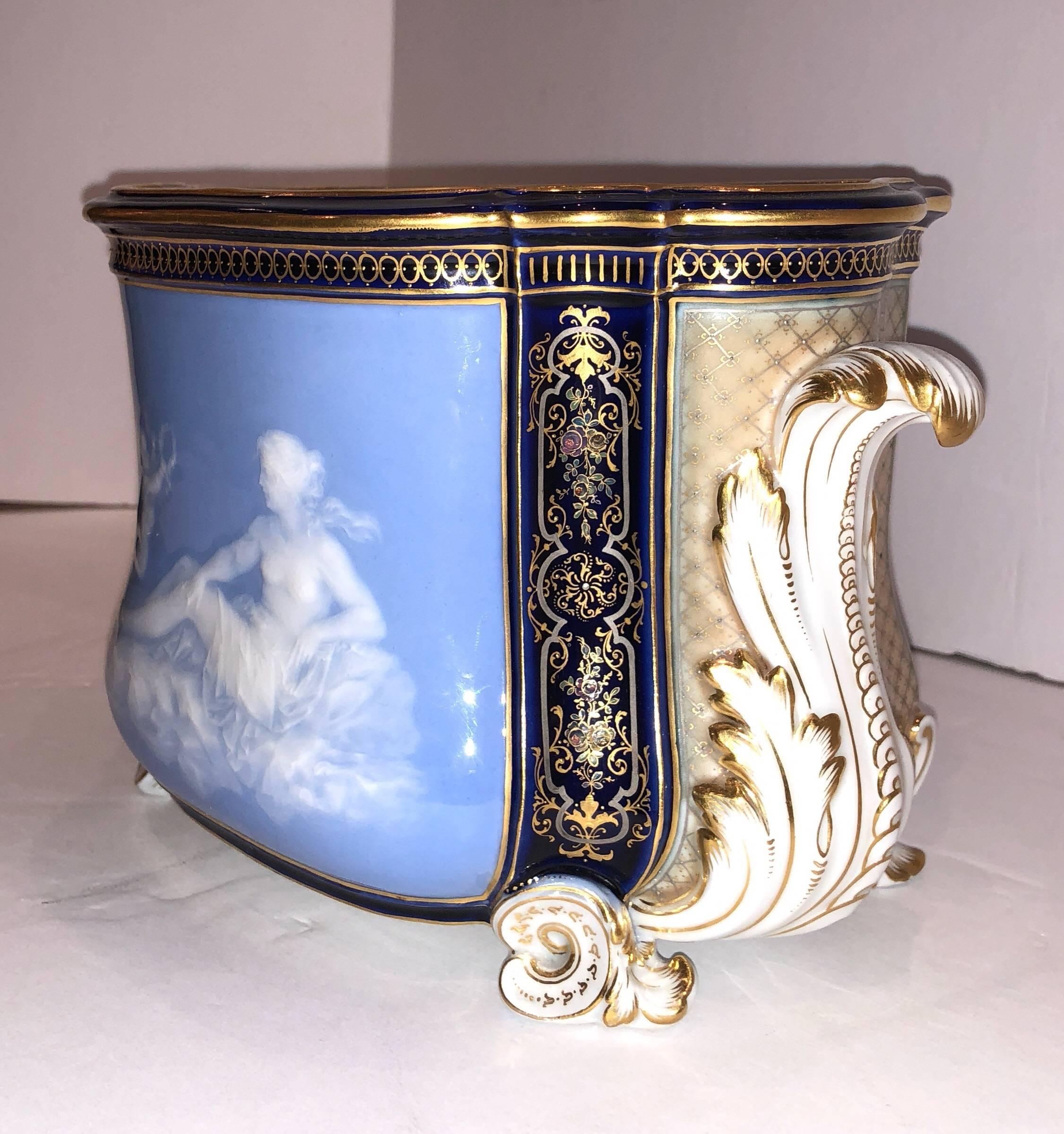 Rococo Revival Meissen Pate Sur Pate Porcelain Centerpiece Depicting Cupid and Psyche