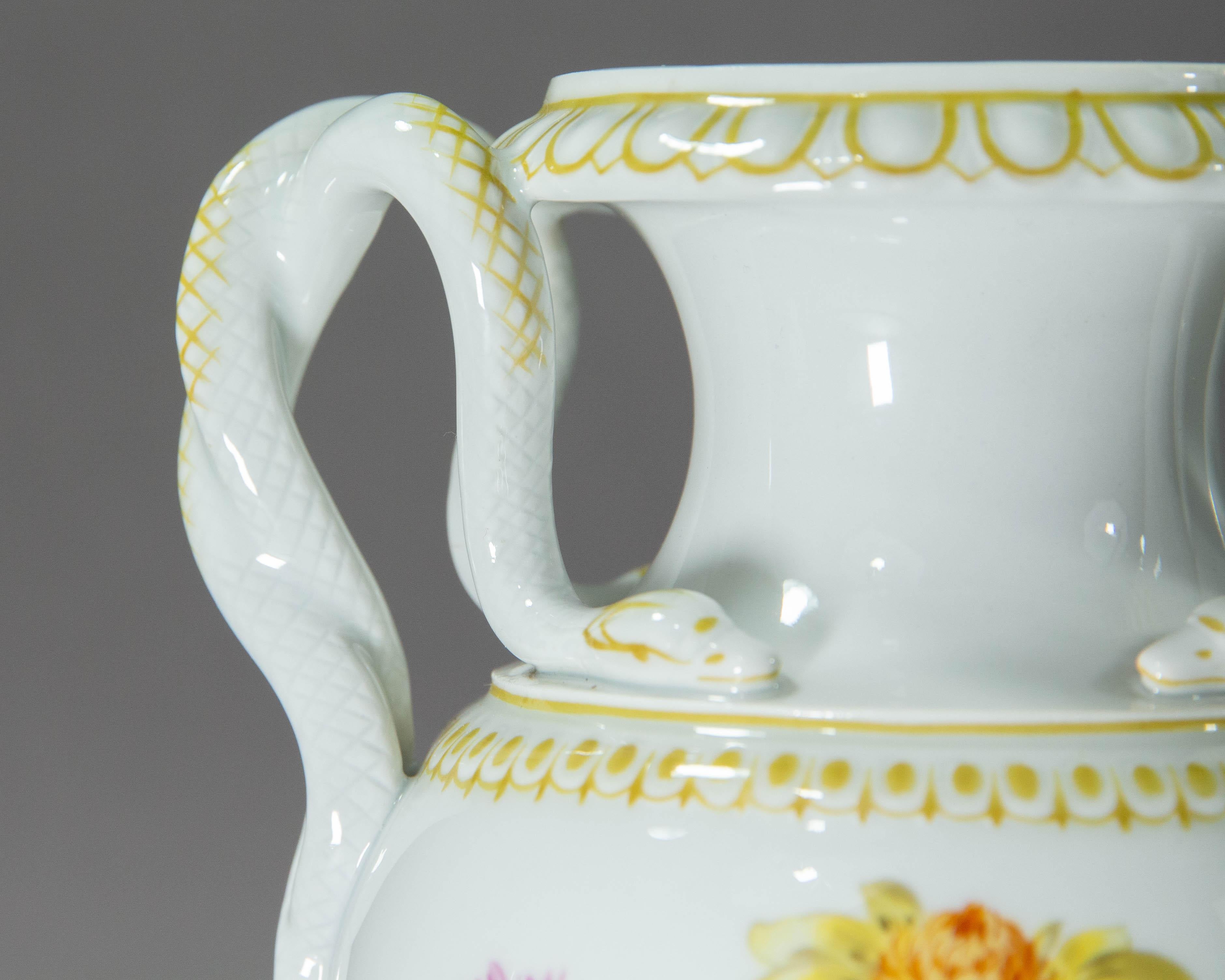 Meissen, Pfeiffer Period Snake Handled Vase Model E153 For Sale 2