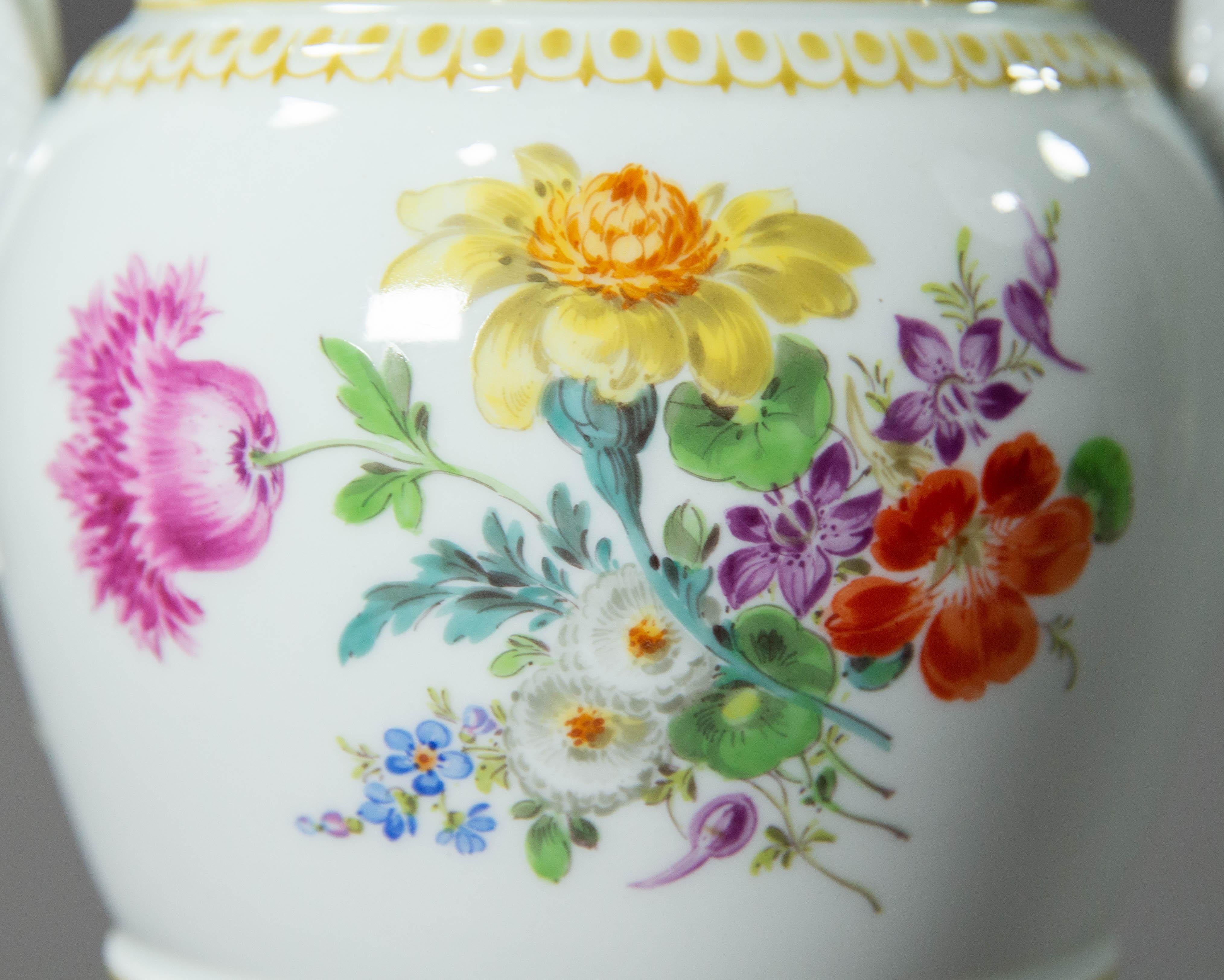 Early 20th Century Meissen, Pfeiffer Period Snake Handled Vase Model E153 For Sale
