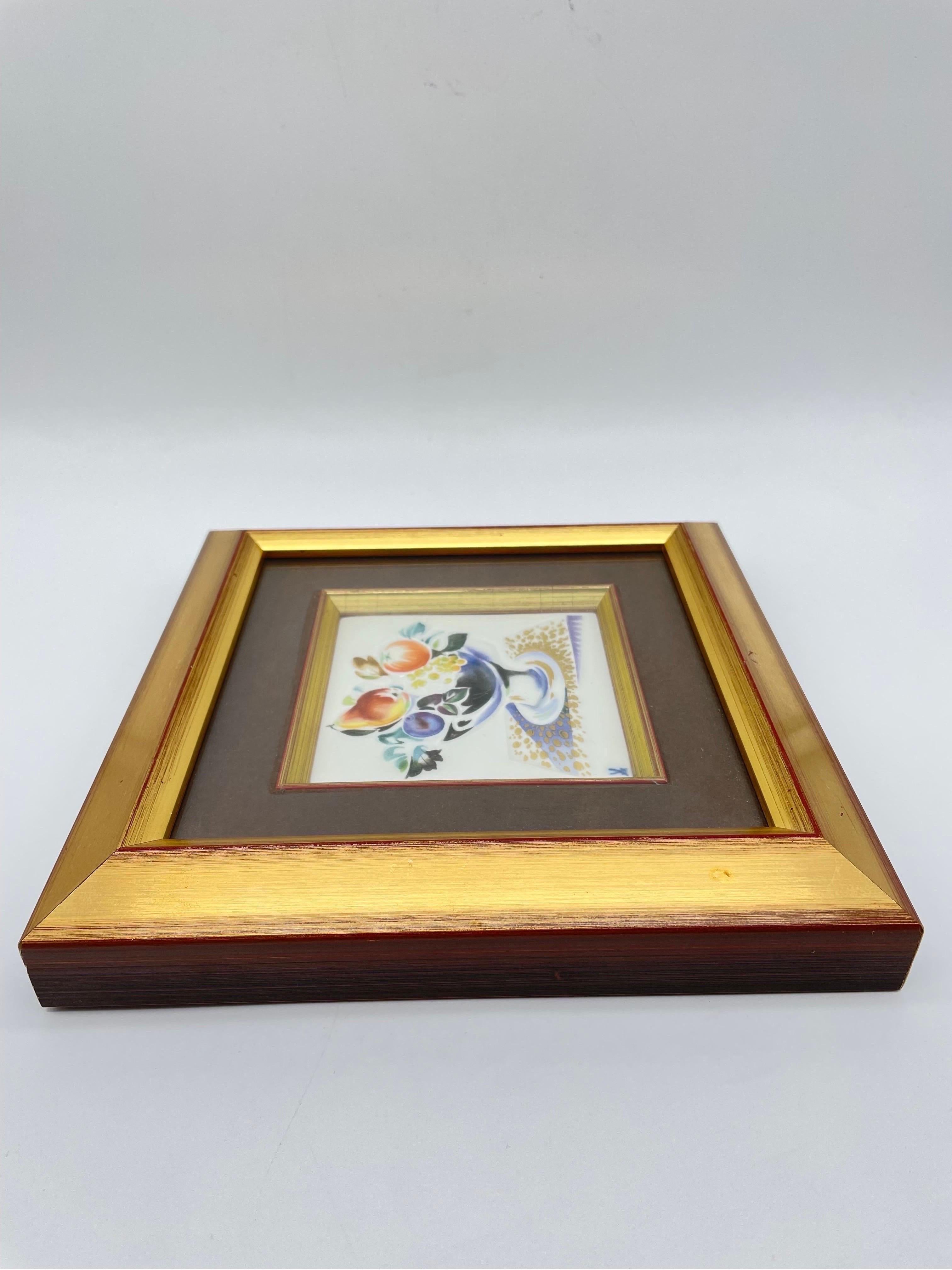 Porcelain Meissen Picture Plate/Relief Plate Fruit Painting, Professor Heinz Werner #2 For Sale