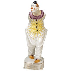 Meissener Pierrot Figur Gehen von Martin Wiegand Hergestellt 20. Jahrhundert