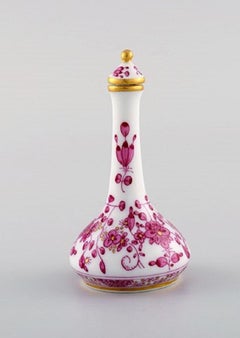 Meissen Pink Indian Flacon with Stopper in Hand Painted Porcelain