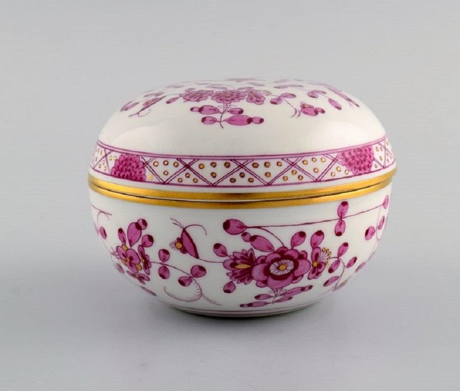 Meissen Pink Indian Lidded Trinket Box in Hand-Painted Porcelain, Early 20th C In Excellent Condition In København, Copenhagen