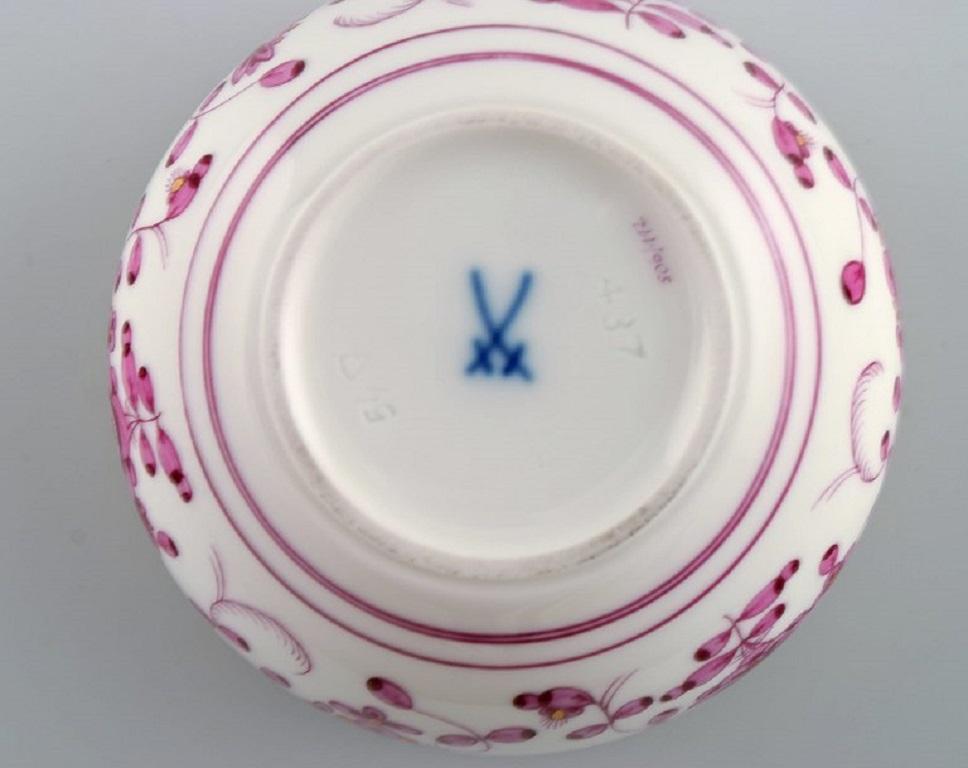 20th Century Meissen Pink Indian Lidded Trinket Box in Hand-Painted Porcelain, Early 20th C
