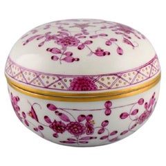 Meissen Pink Indian Lidded Trinket Box in Hand-Painted Porcelain, Early 20th C