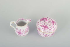 Meissen, “Pink Indian”. Porcelain sugar bowl and cream jug, early 20th C.
