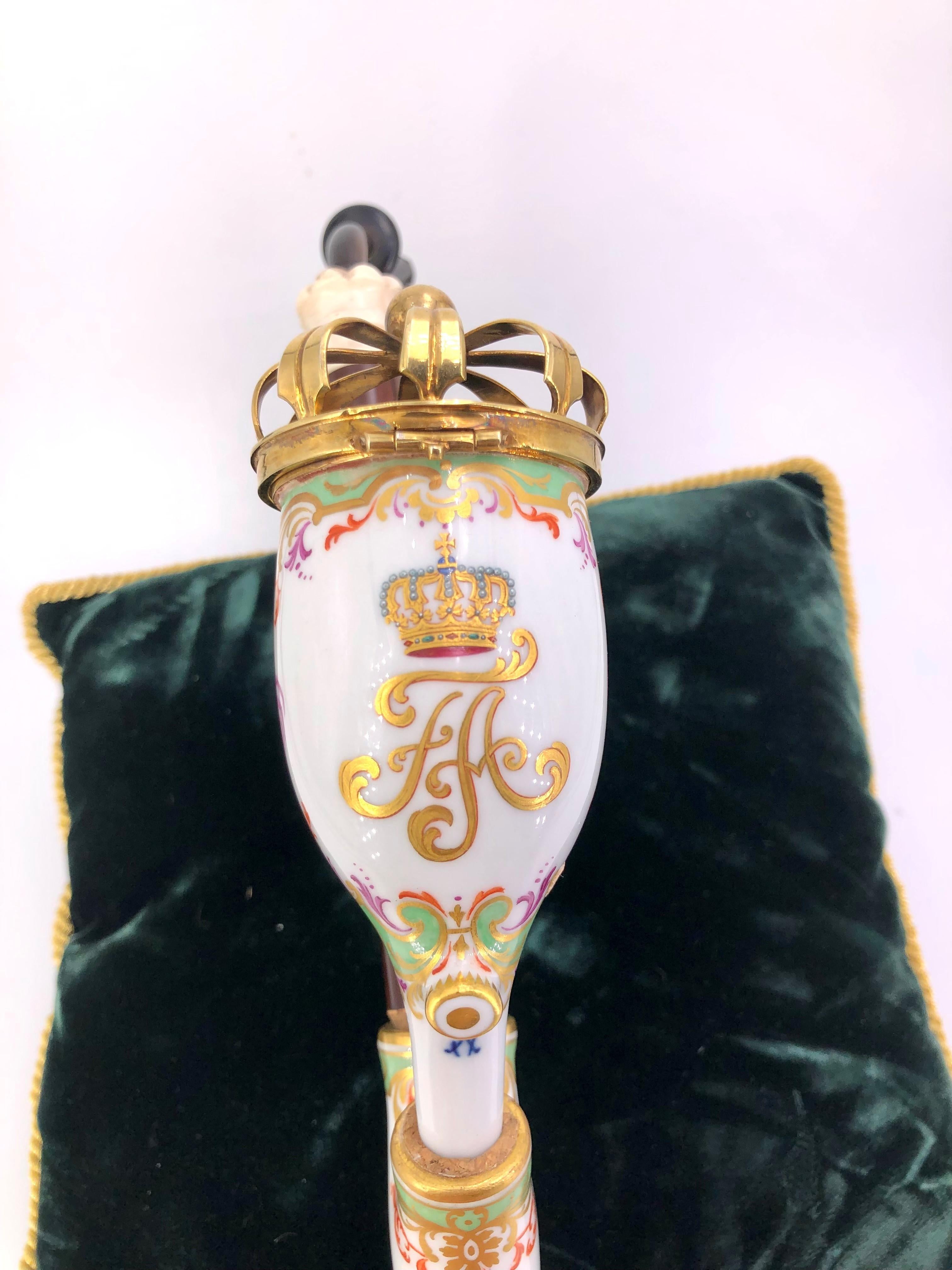 Meissener Pfeifenschmuck von König Friedrich Augustus III. von Sachsen (Porzellan) im Angebot