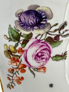 Meissen Porcelain Dish 18th Century Hand Painted Leaf Shape Circa 1770
