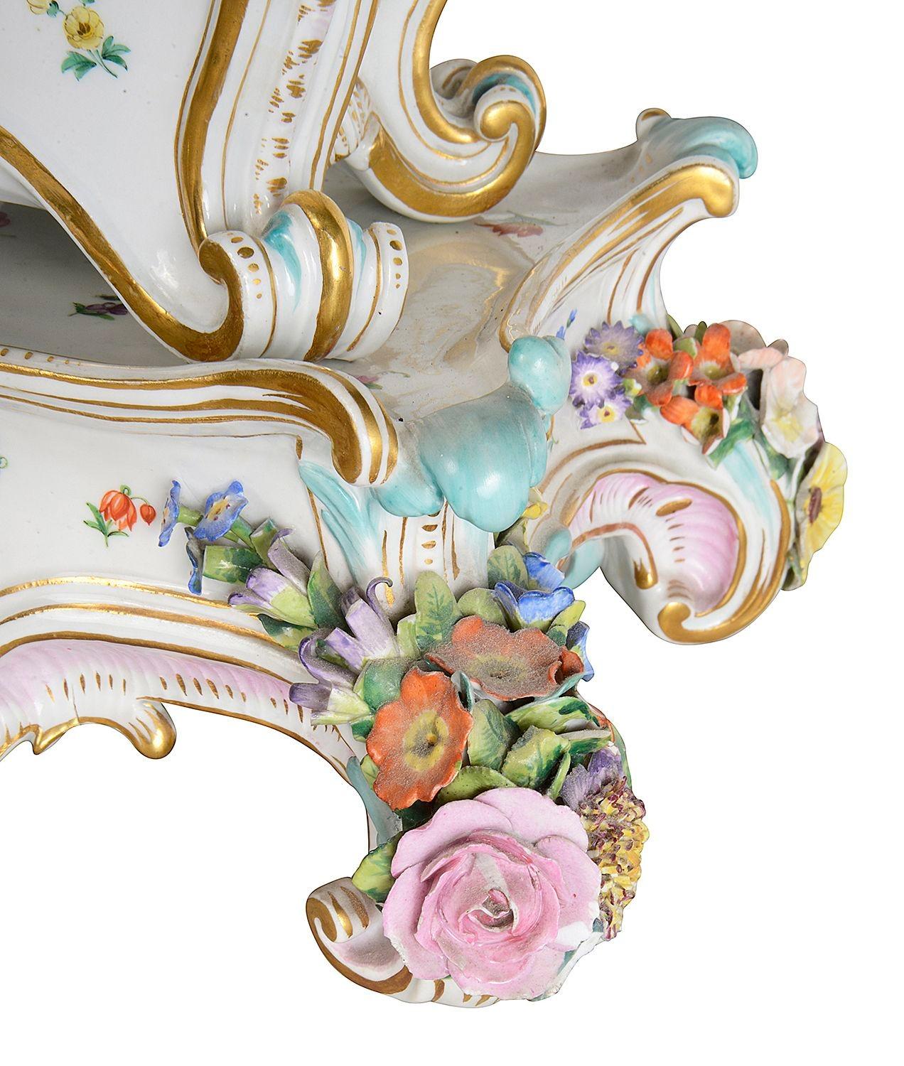 Porcelain Meissen porcelain 19th century mantle clock. For Sale