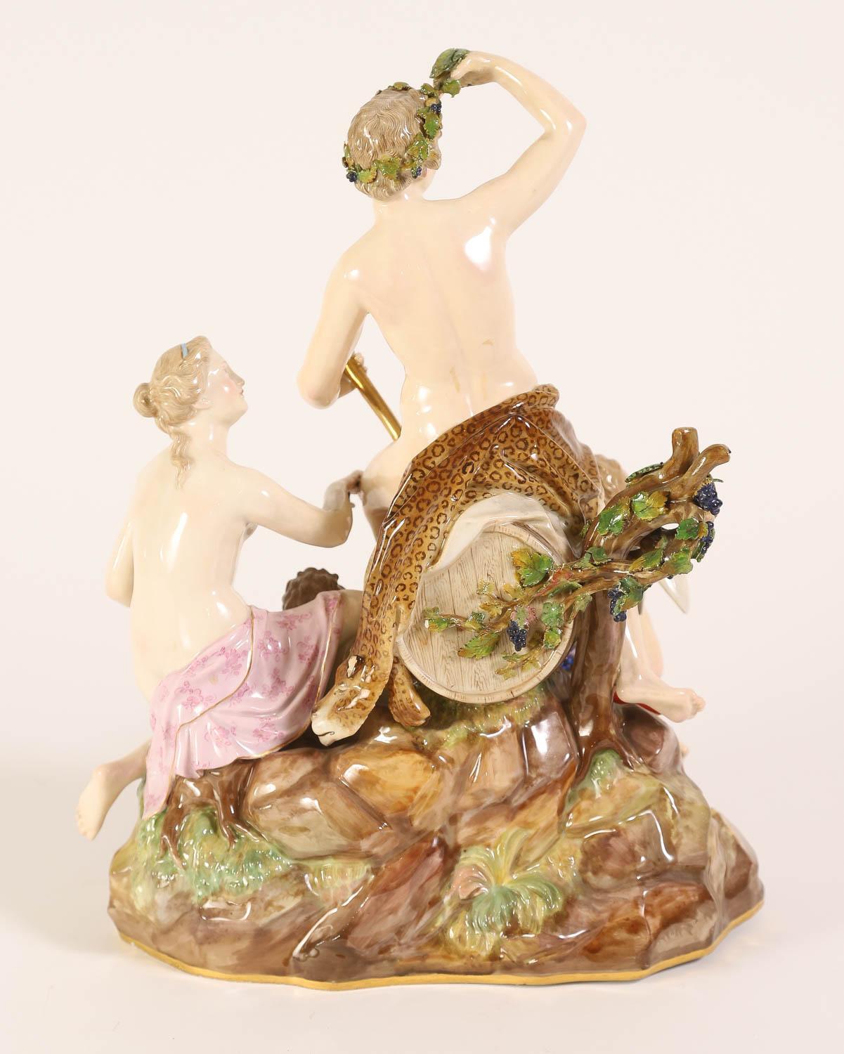 Meissen Porcelain Bacchus and Attendants Figural Group For Sale 8