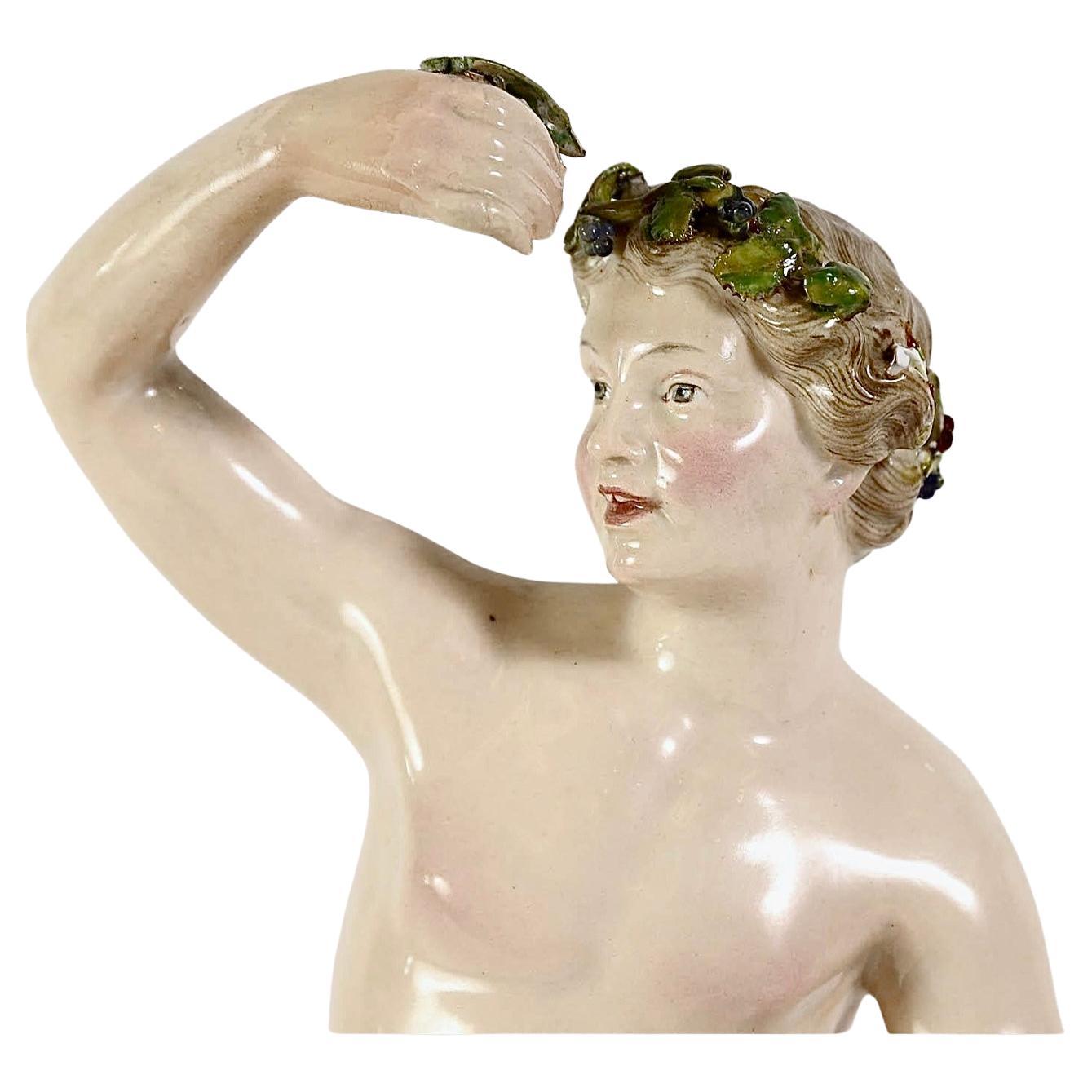 Meissen Porcelain Bacchus and Attendants Figural Group In Good Condition For Sale In Bradenton, FL