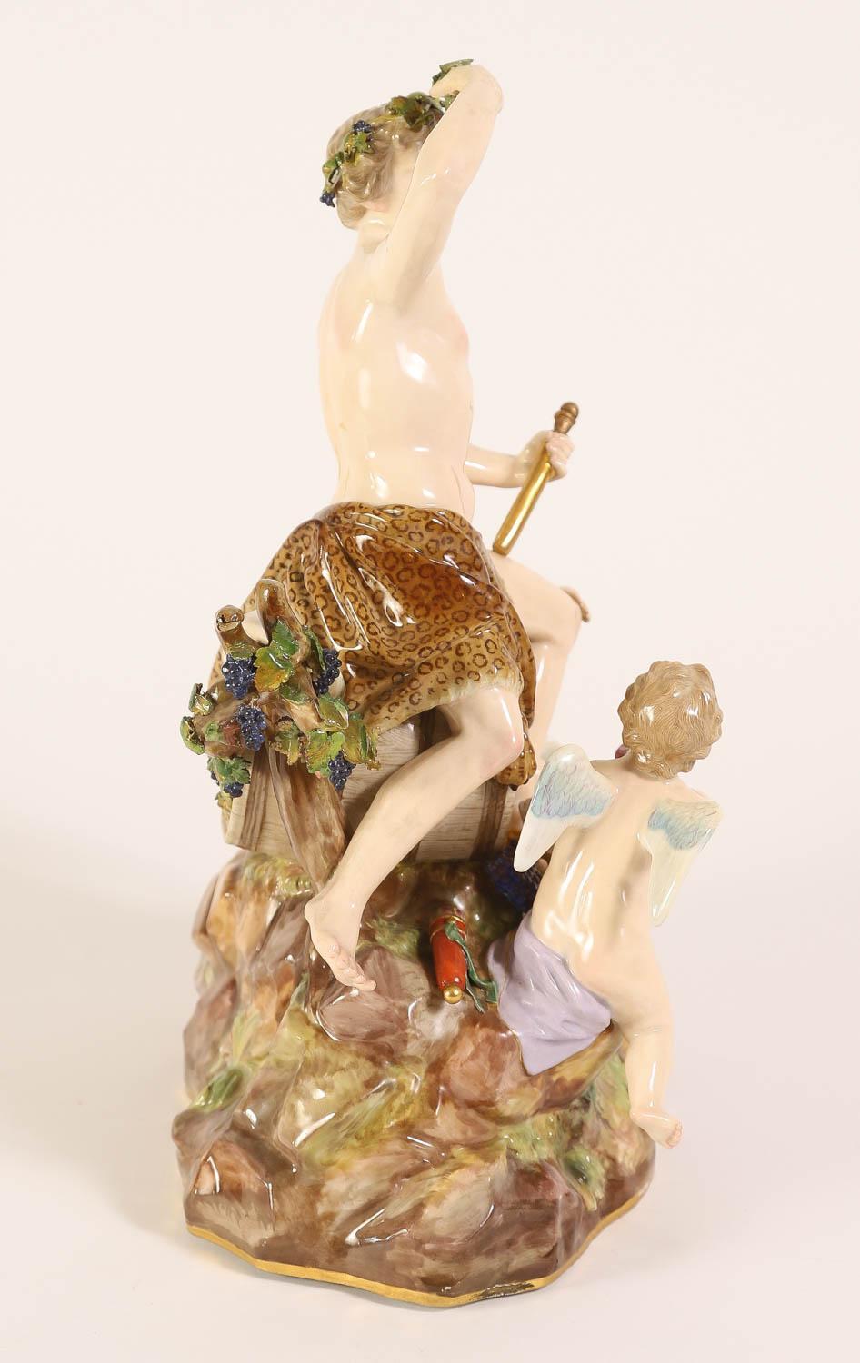 Meissen Porcelain Bacchus and Attendants Figural Group For Sale 3
