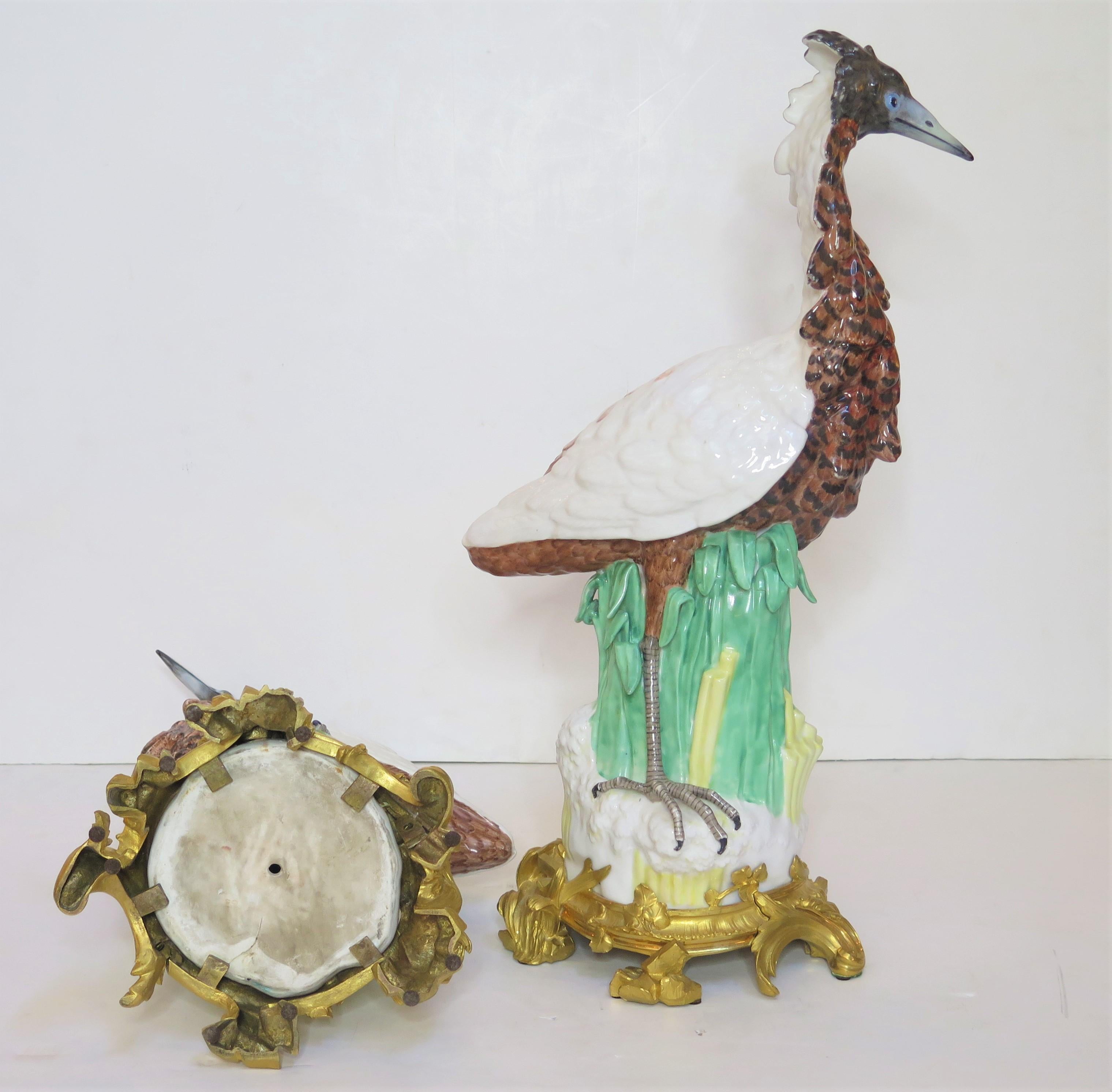 19th Century Meissen Porcelain Birds on Gilt Bronze Mounts / Johann Joachim Kändler For Sale