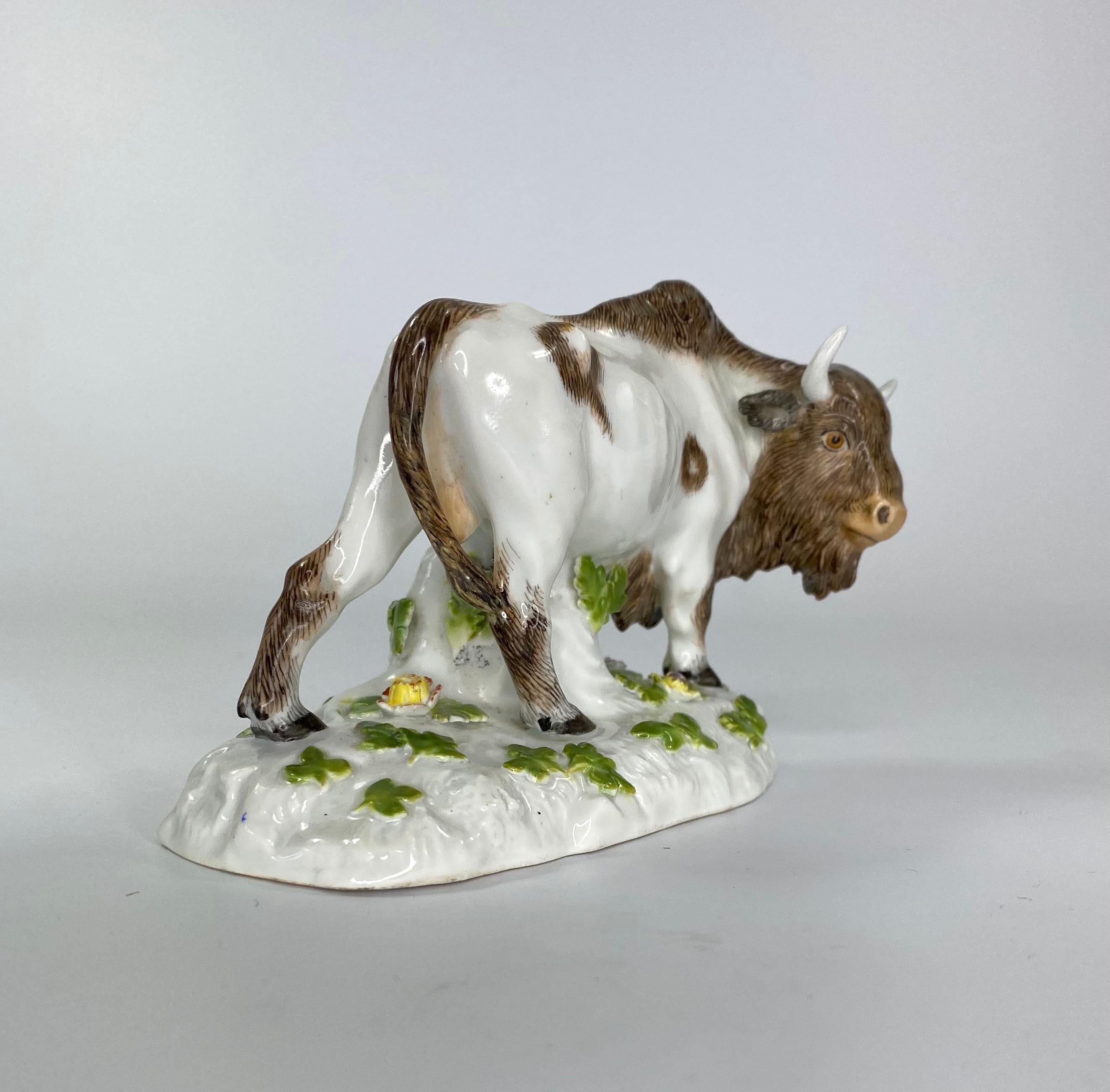 German Meissen Porcelain Bison, c. 1890