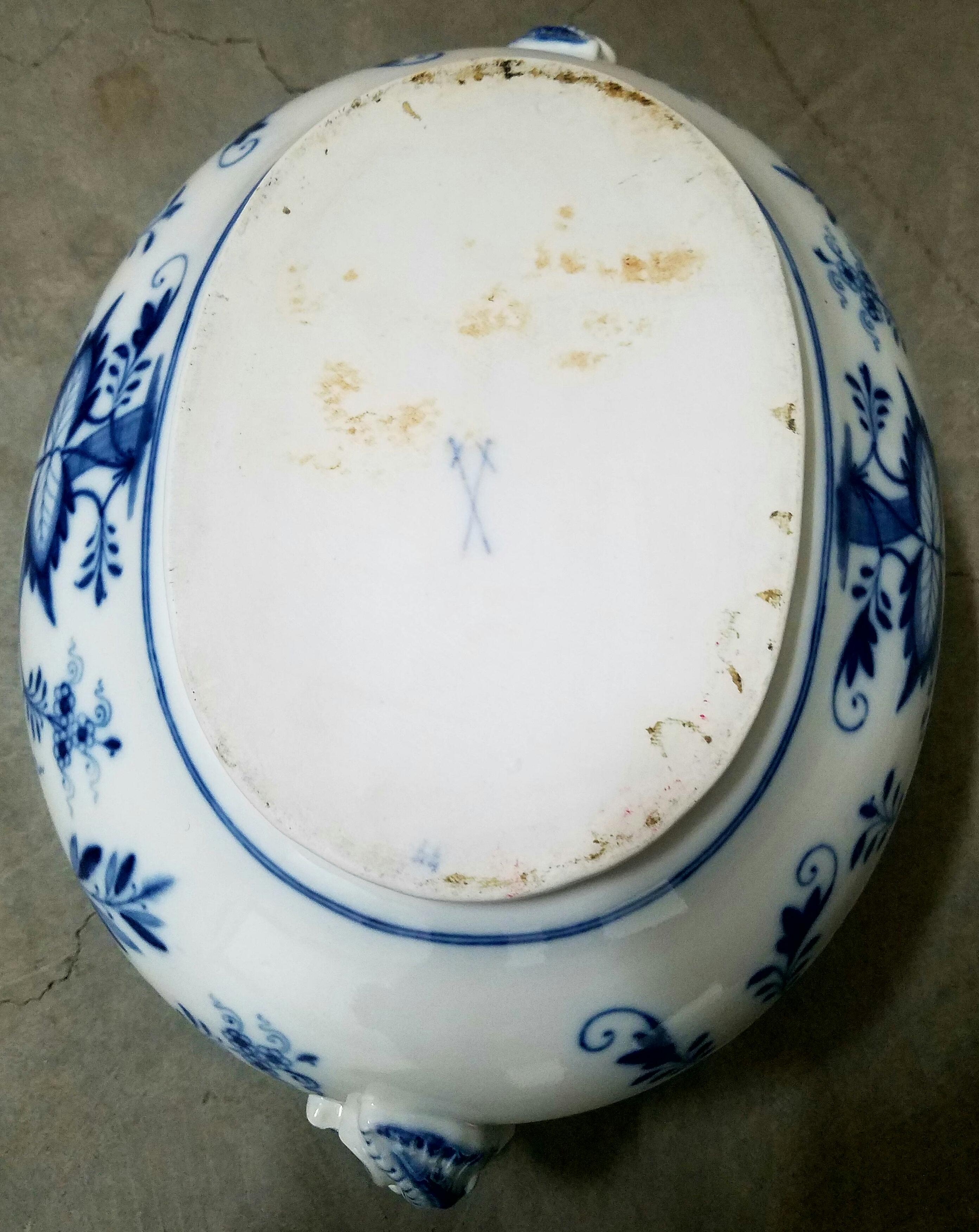 Meissen Porcelain Blue & White Soup Tureen 2