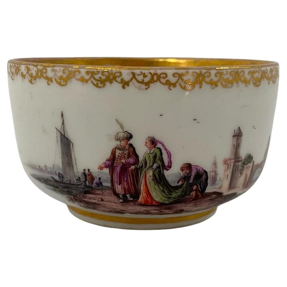 Meissen Porcelain Bowl, Harbour Scenes, c. 1735