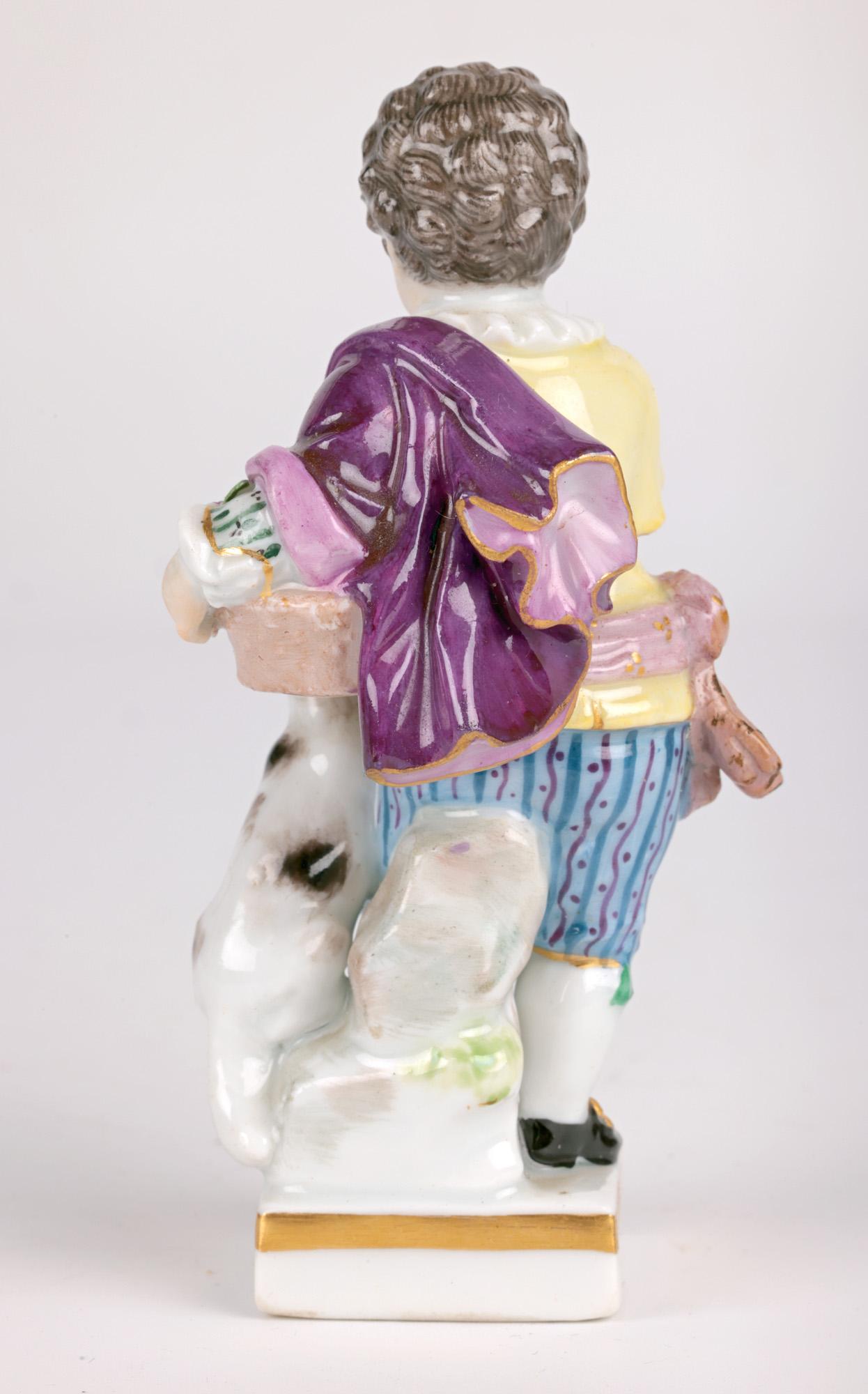 Meissen Porcelain Boy with Dog Figure For Sale 6