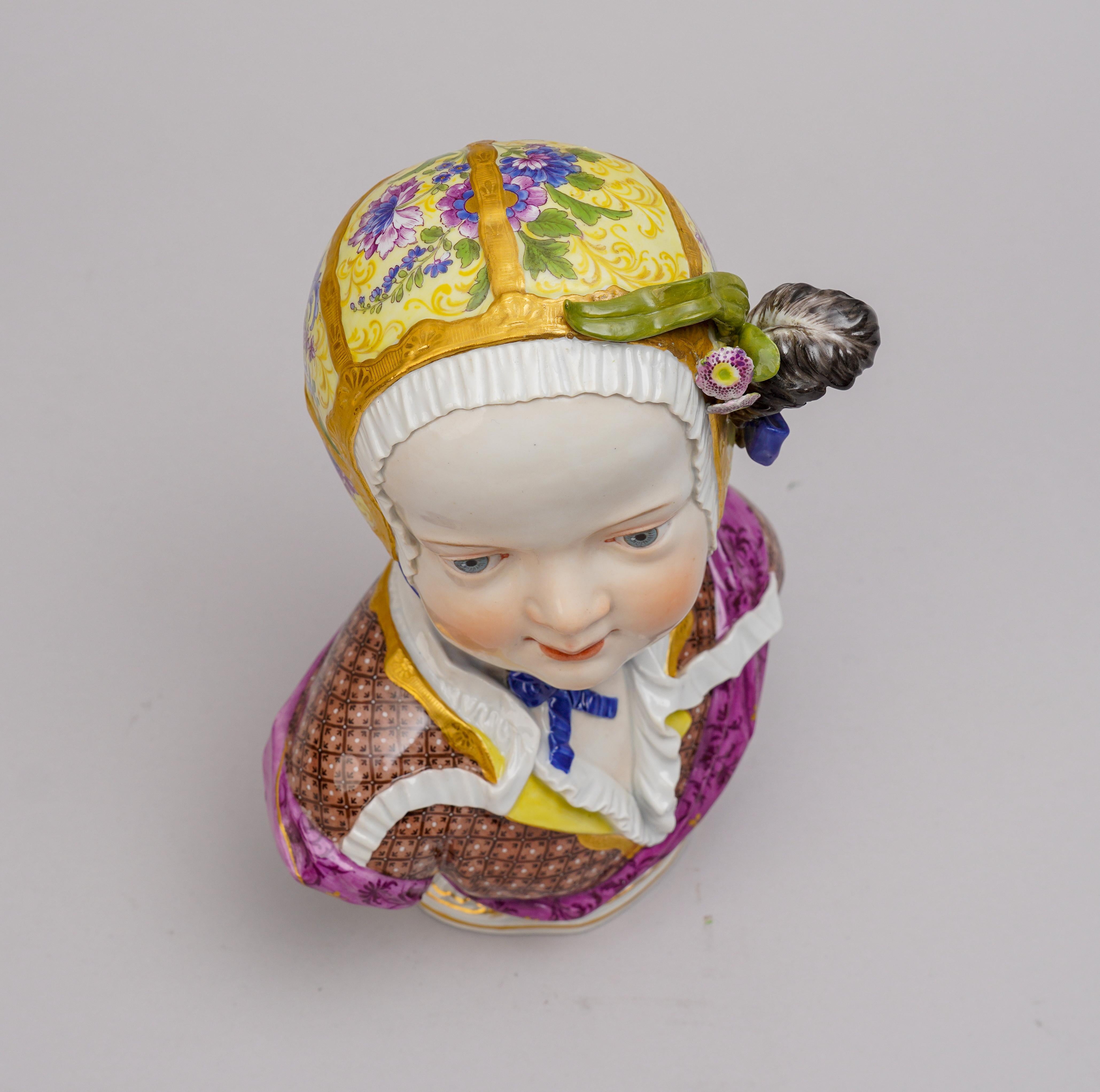 Meissen Porcelain Bust of a Child For Sale 1