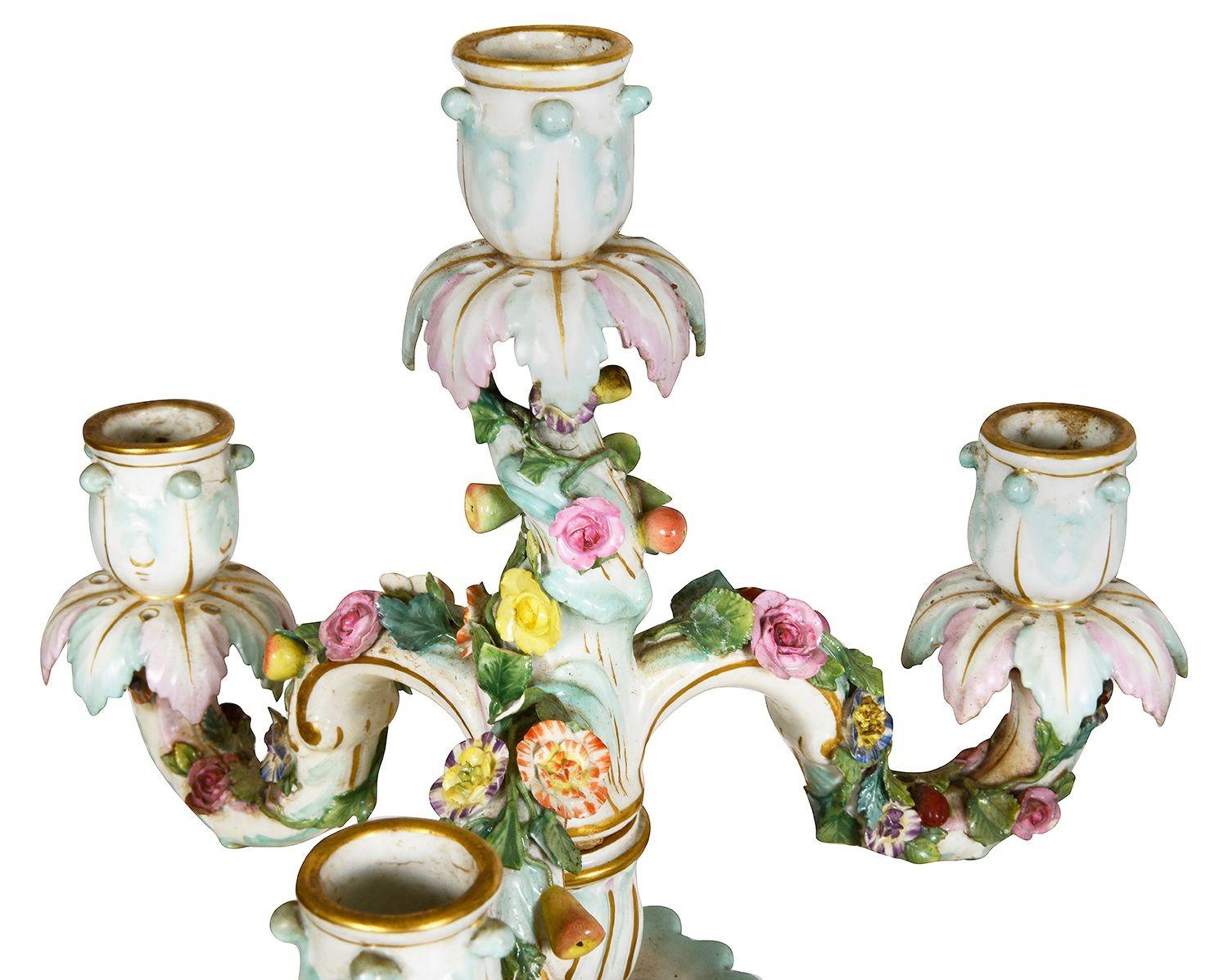 Candelabro in porcellana di Meissen, 1890 circa In condizioni buone in vendita a Brighton, Sussex