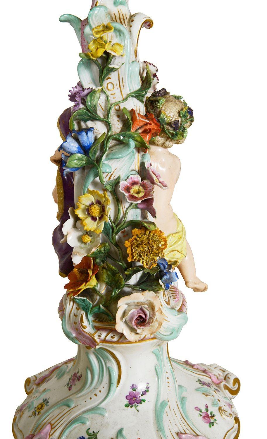Candelabro in porcellana di Meissen, 1890 circa in vendita 1