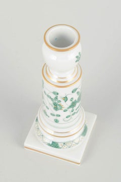 Meissen, porcelain candlestick decorated in the “Green Indian” pattern.