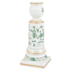 Meissen, porcelain candlestick decorated in the “Green Indian” pattern.