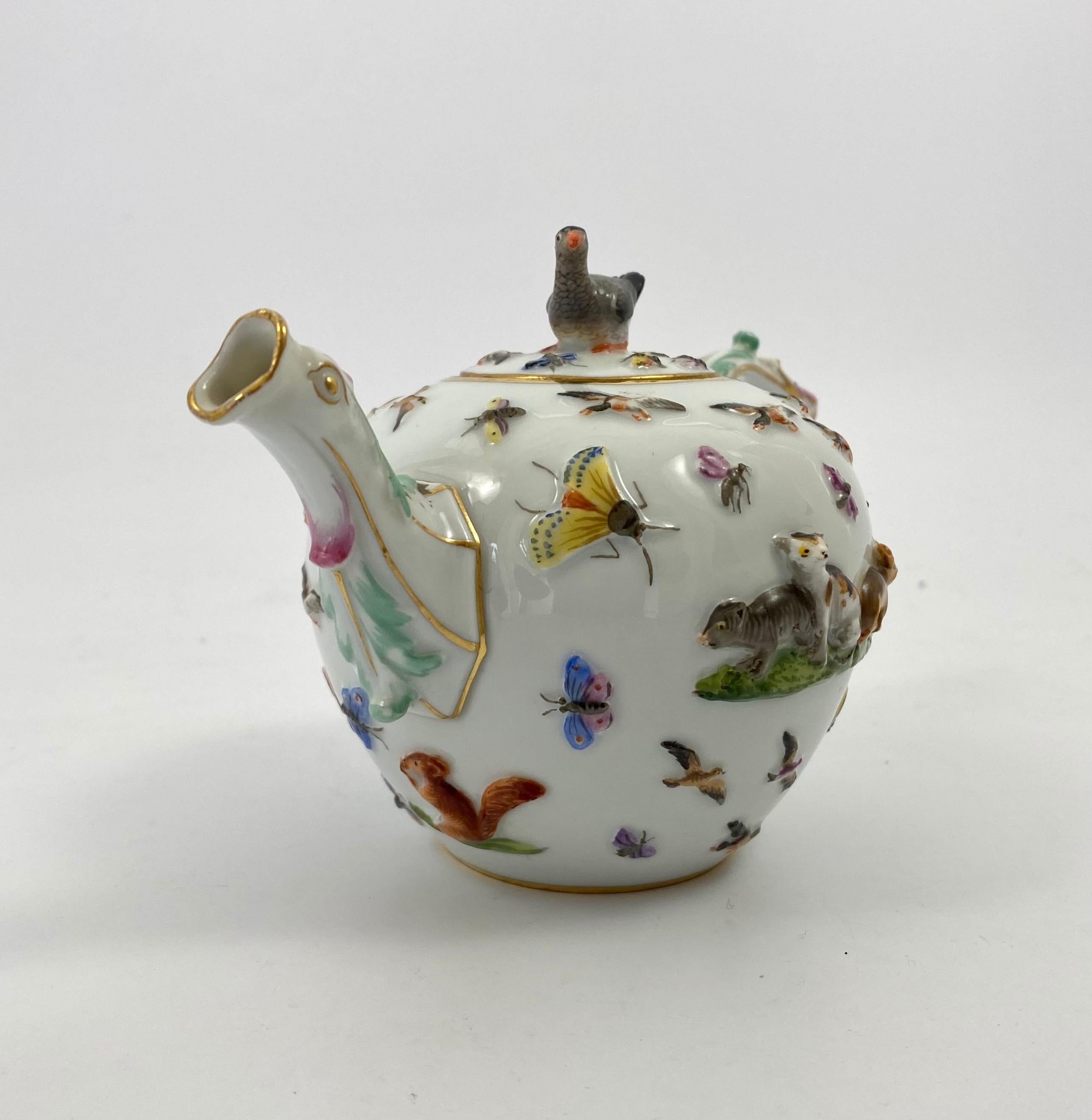 Georgian Meissen Porcelain ‘Cats and Dogs’ Teapot, c. 1830.