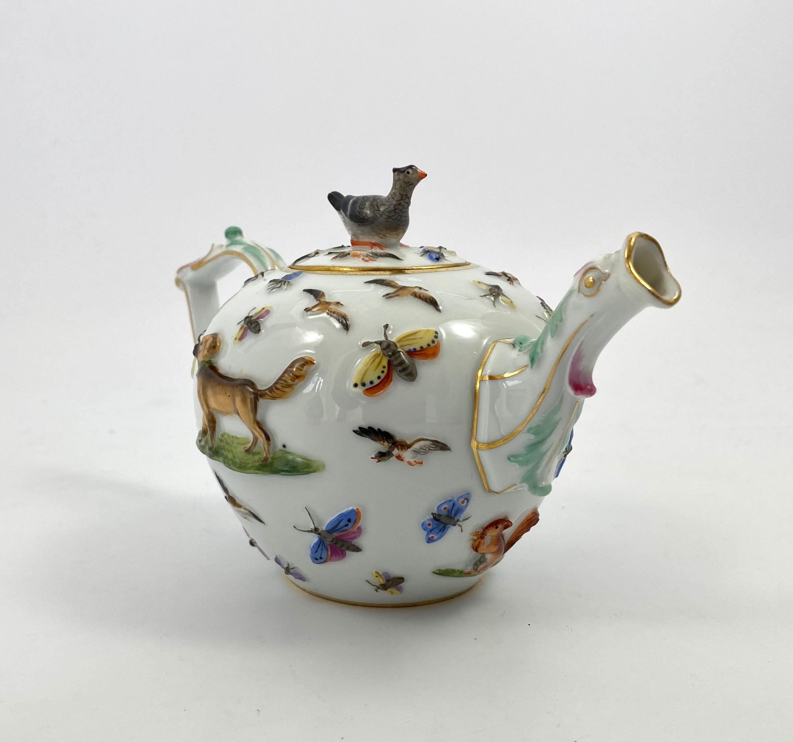 German Meissen Porcelain ‘Cats and Dogs’ Teapot, c. 1830.