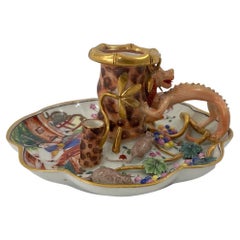 Meissen Porcelain Chamberstick, Mandarin Pattern, C. 1830