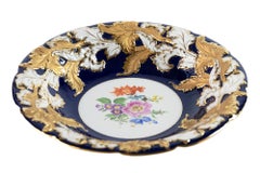 Meissen Porcelain Cobalt and Gold Deep Cabinet Plate/Bowl