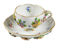 Meissen Porcelain Coffee Cup with Saucer