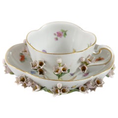 Meissen Porcelain Coffee Cup with Saucer