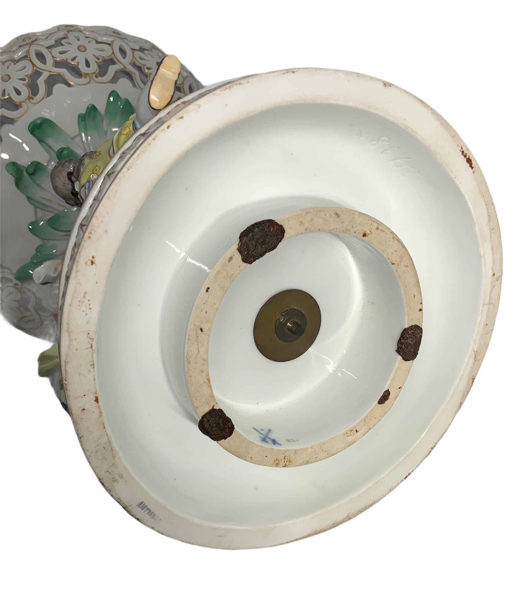 Victorian Meissen Porcelain Compote Centerpiece